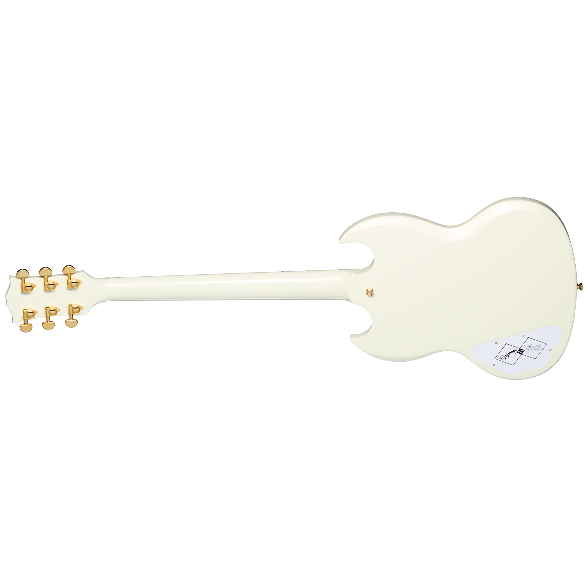 Epiphone ( GIBSON HEADSTOCK ) 1963 Les Paul SG Custom with Maestro Vibrola with Case - Classic White ECSGC63CWVGM SERIAL NUMBER 23111529370 - 8.0 LBS