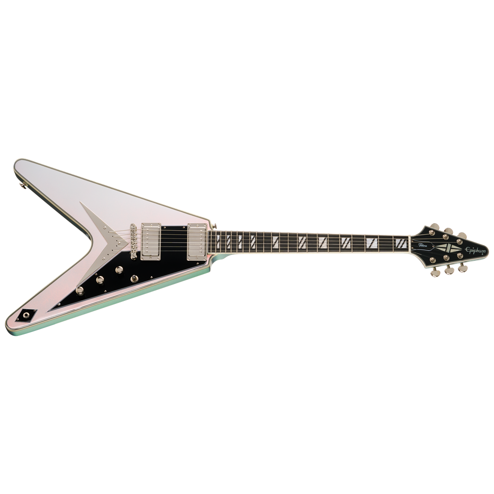 Epiphone Futura Flying V Custom W/ Stainless Steel Frets and Gig Bag Quicksilver Shift EIFFVCQSSNH SERIAL NUMBER 25111525626 - 7 LBS 11 OZ