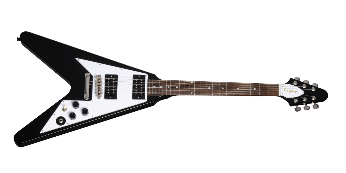Epiphone Kirk Hammett 1979 Flying V Ebony w/ Hard Shell Case