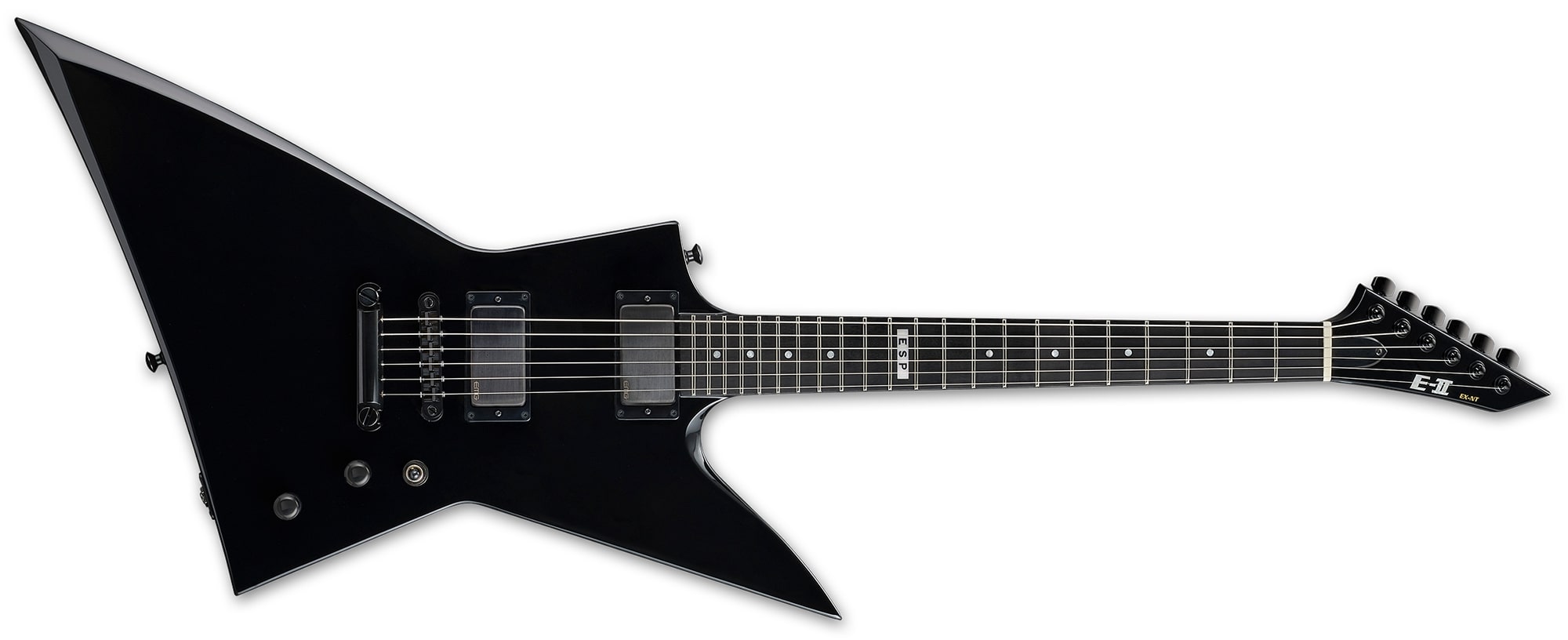 ESP EC-500 LTD サテンブラックエレキギター ESP E-II EX NT Electric Guitar, Black EIIEXNTBLK
