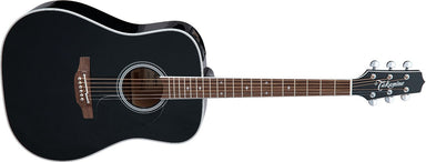 Takamine Solid Spruce Dreadnought Acoustic / Electric Guitar With Case, Gloss Black FT341