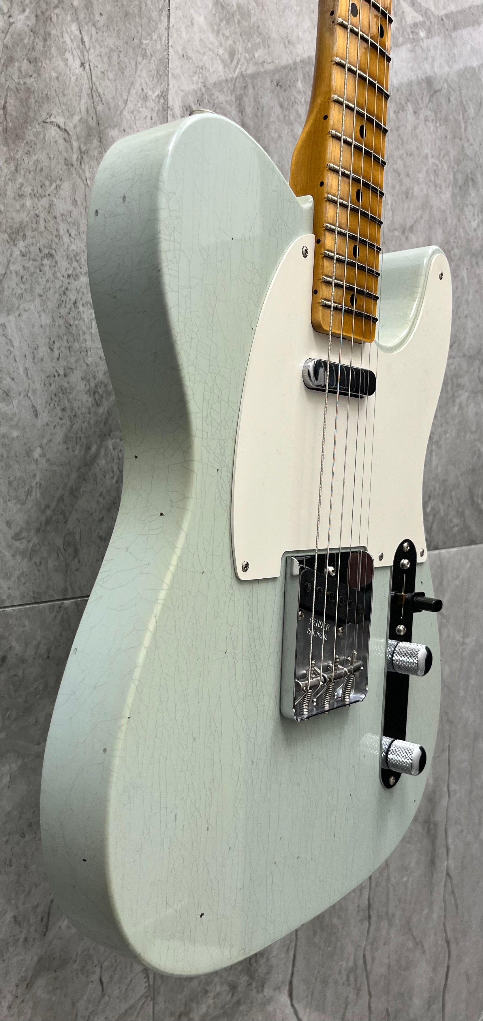 Fender USA Custom Shop 1955 Telecaster Journeyman Relic with Closet Classic Hardware, 1-Piece Quartersawn Maple Neck, Super Aged Sonic Blue 9235700023 SERIAL NUMBER CZ584952 - 7.0 LBS