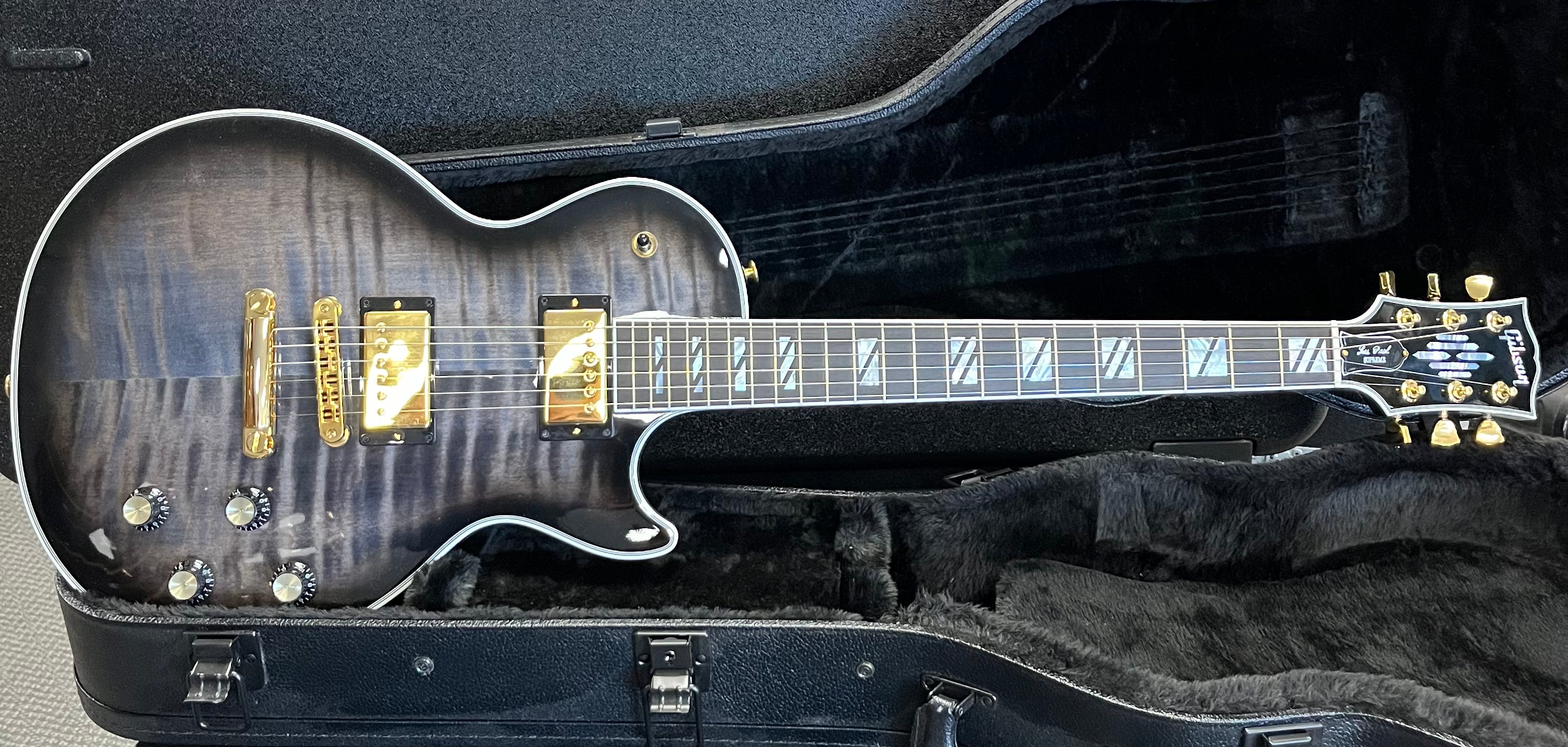 Gibson USA Les Paul Supreme - Translucent Ebony LPSU00TEGH SERIAL NUMBER 205140194 - 8.8 LBS