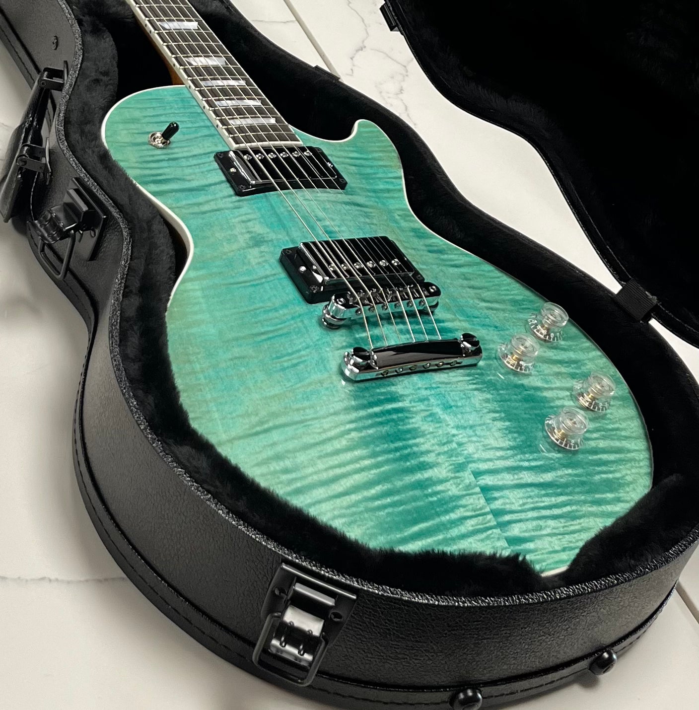 Gibson USA Les Paul Modern Figured - Seafoam Green LPM01SFCH SERIAL NUMBER 213640142 - 8 LBS 6 OZ