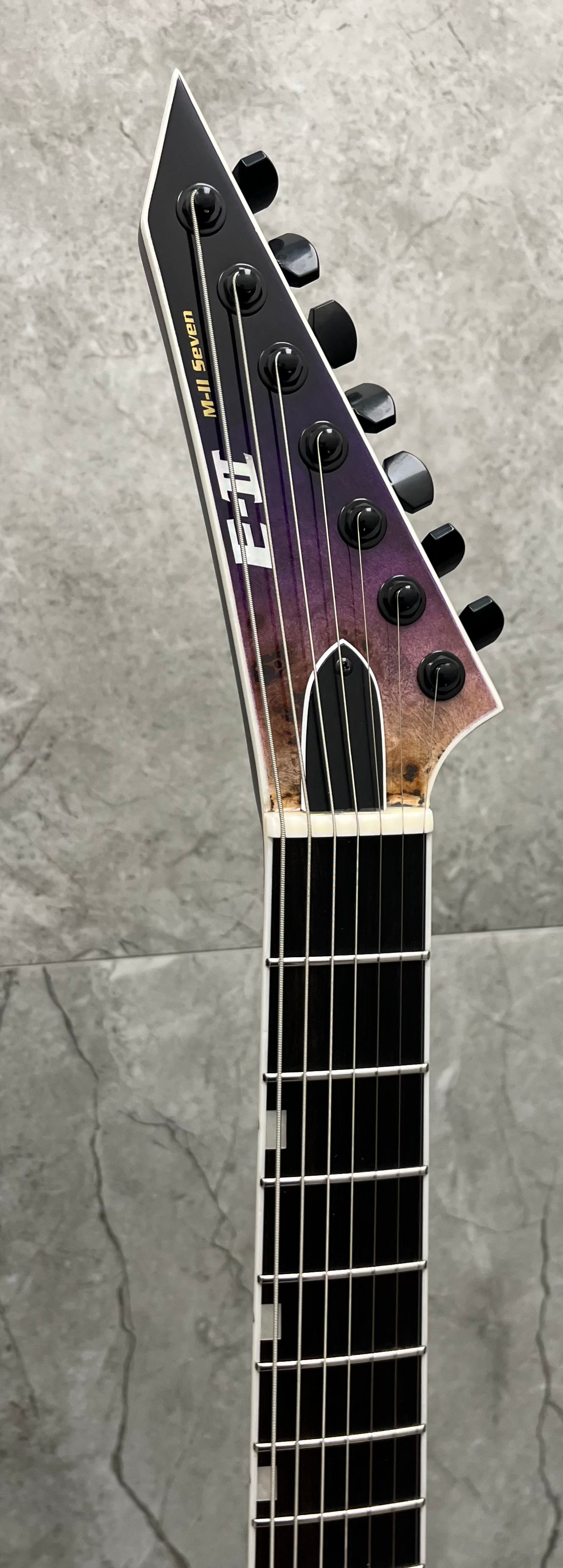 ESP MADE IN JAPAN E-II M-II 7 NT 7 String Electric Guitar Purple Natural Fade EII MII EIIMII7NTHSPRNFD MADE IN JAPAN SERIAL NUMBER ES9181253 - 7 LBS 3 OZ