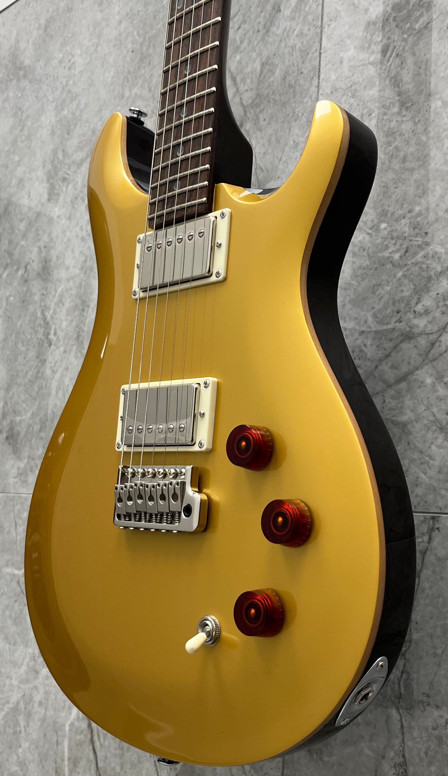 PRS Guitars SE DGT Electric Guitar with Gig Bag, Moons Inlay - Gold Top 111388::GT: SERIAL NUMBER CTIG106939 - 7.0 LBS