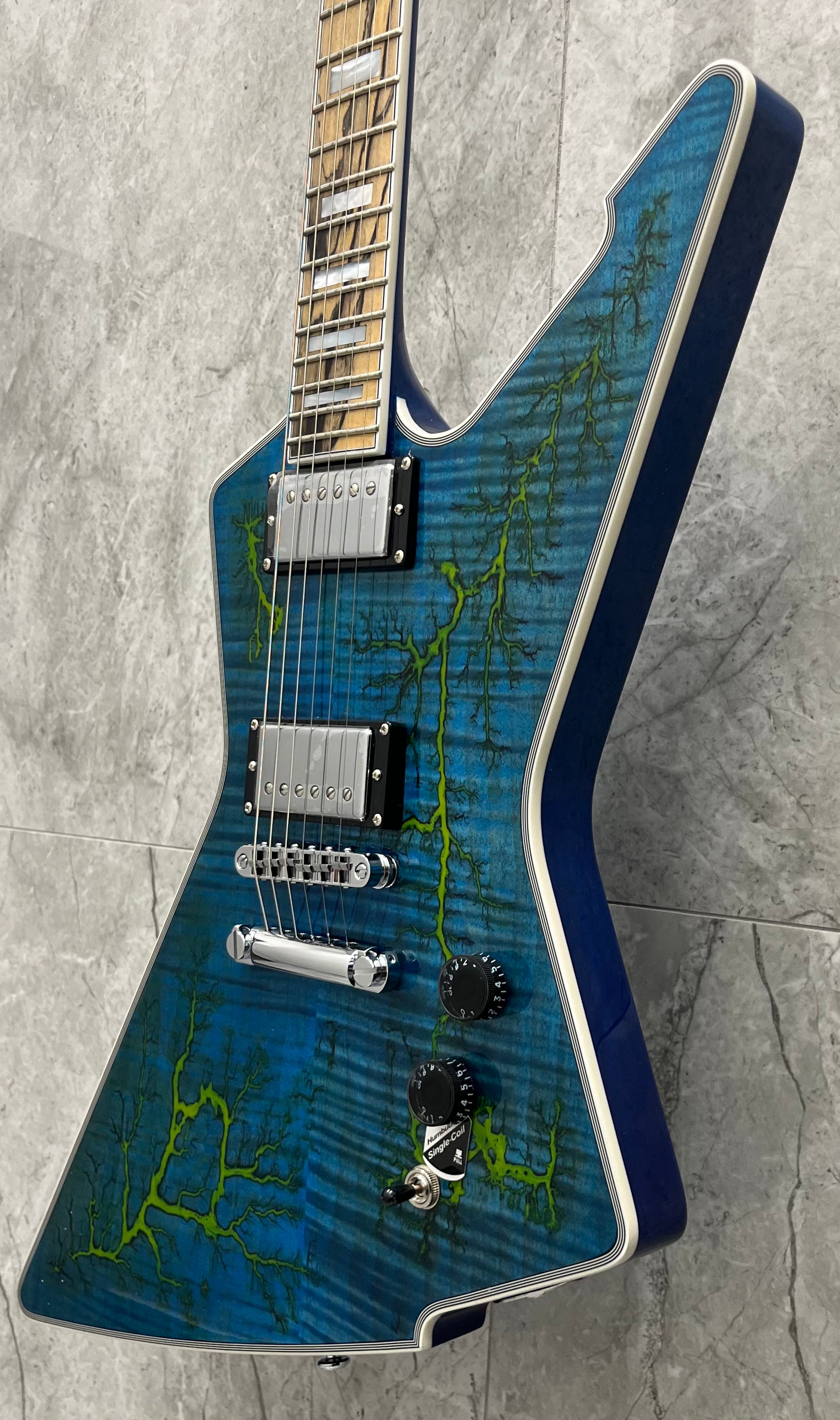 Schecter E-1 Electro-Resin Transparent Blue 603-SHC SERIAL NUMBER W24110518 - 7.2 LBS