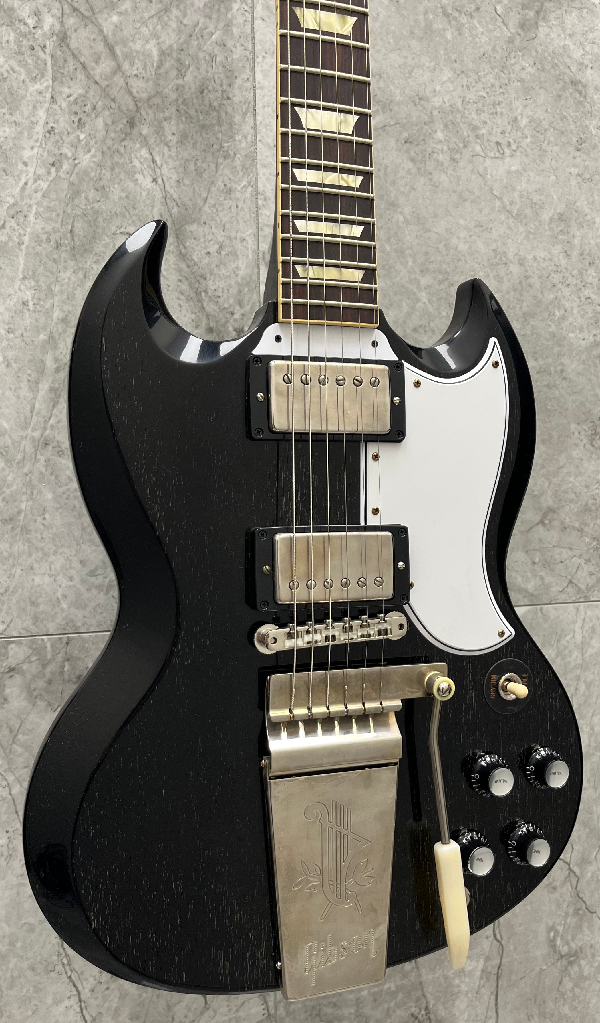 Gibson Custom Shop 1964 SG Standard Electric Guitar with Hardshell Case - Silver Fox VOS SGSR64PSL22418