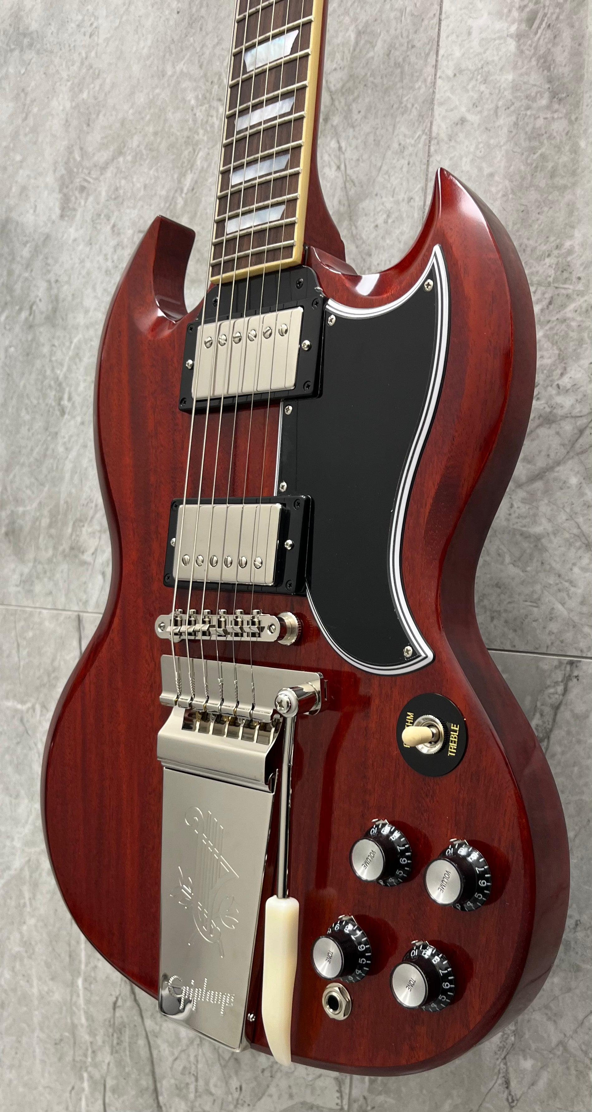 Epiphone 1964 SG Standard Reissue Electric Guitar with Maestro Vibrola - Cherry Red ECSGR4CHNH SERIAL NUMBER 24121524433 - 7.6 LBS