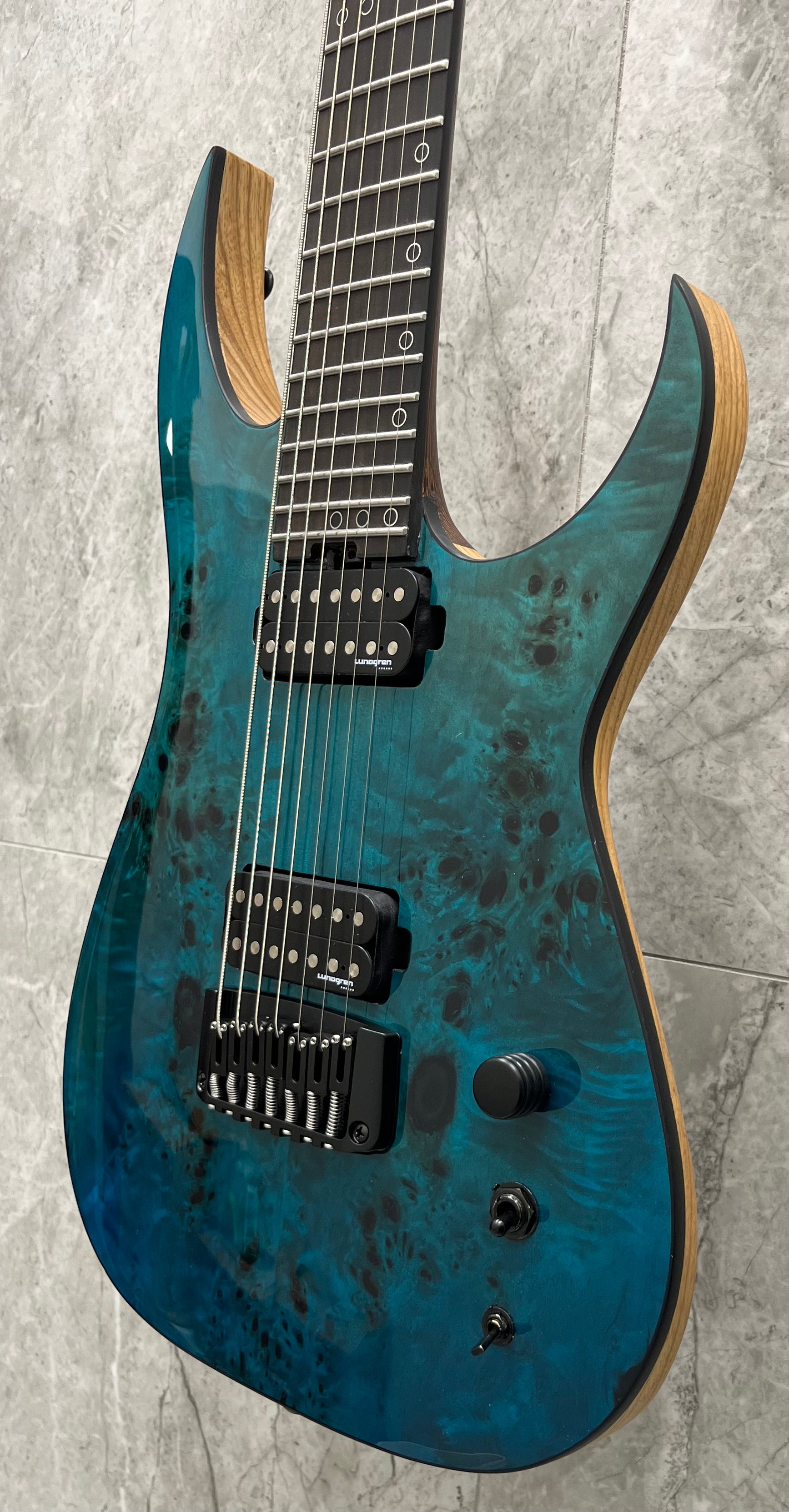 Schecter Keith Merrow KM-7 MK-III Artist L 7 String Electric Guitar, Lagoon Fade 878-SHC SERIAL NUMBER W24100211 - 7.8 LBS