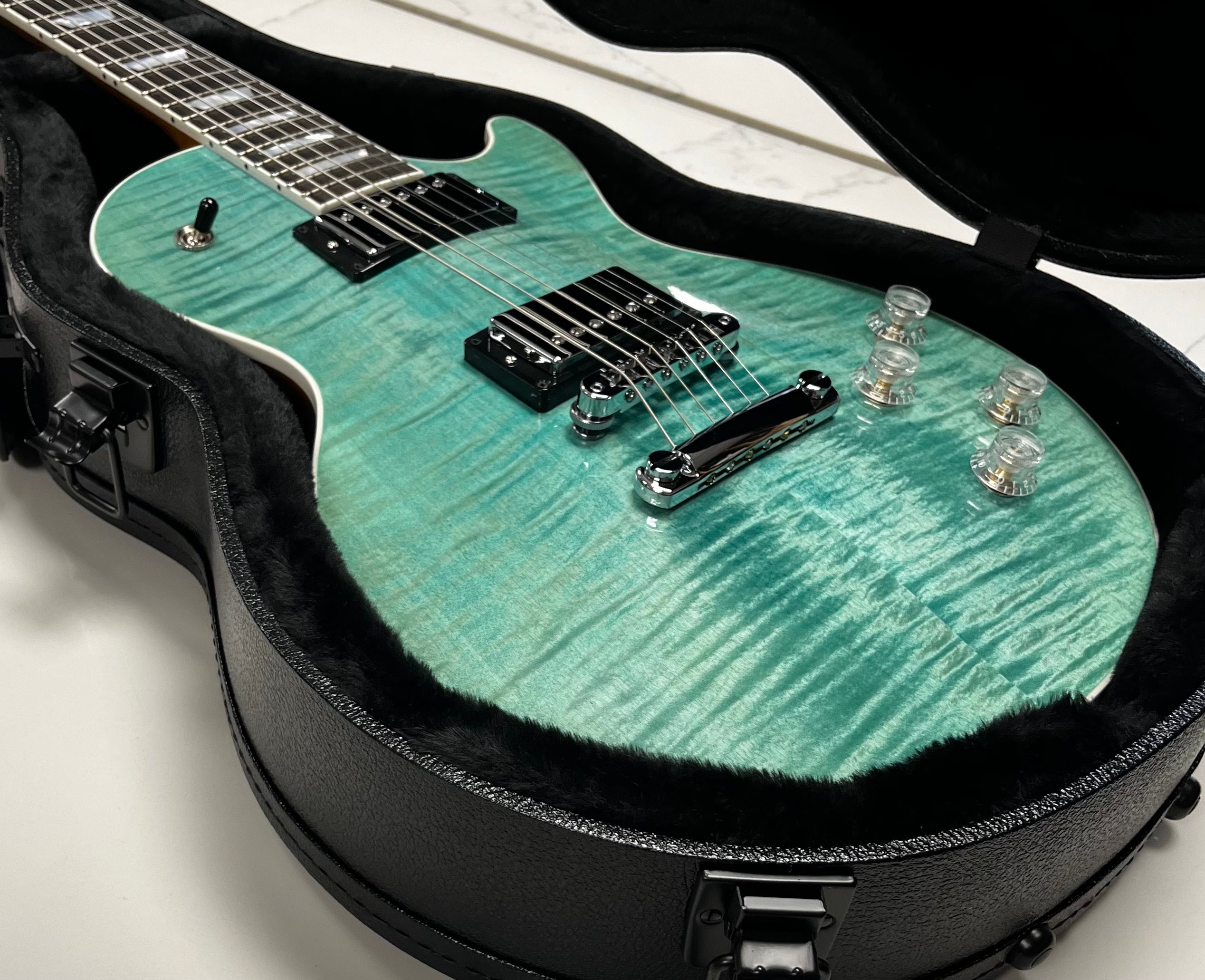 Gibson USA Les Paul Modern Figured - Seafoam Green LPM01SFCH SERIAL NUMBER 213640142 - 8 LBS 6 OZ