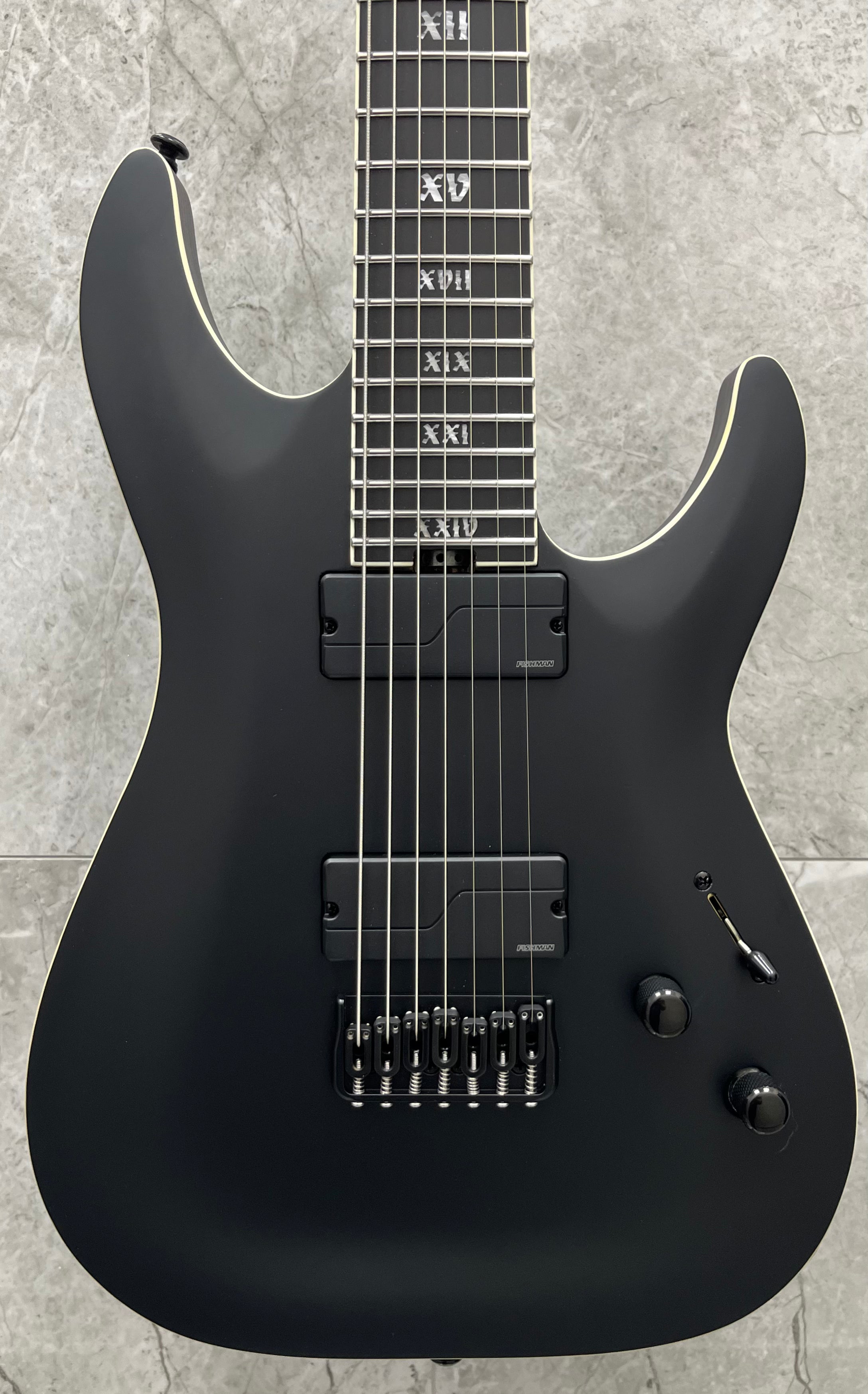 Schecter C-7 SLS 7 Evil Twin Satin Black 7 String 1349-SHC SERIAL NUMBER W24040013 - 8 LBS 5 OZ