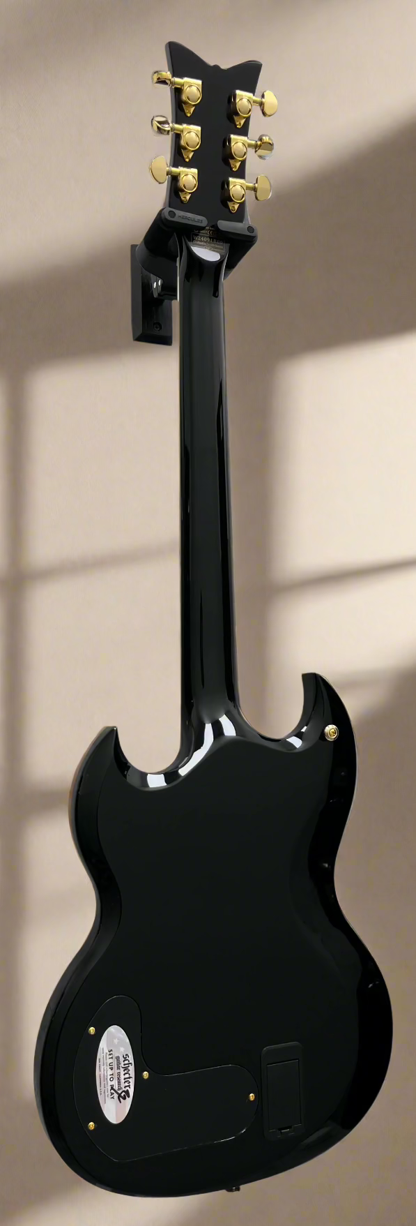 Schecter Zacky Vengeance Signature Guitar H6Llyw66D-S w/ Sustainiac Pickup Gloss Black 545-SHC SERIAL NUMBER W24091880 - 7.6 LBS