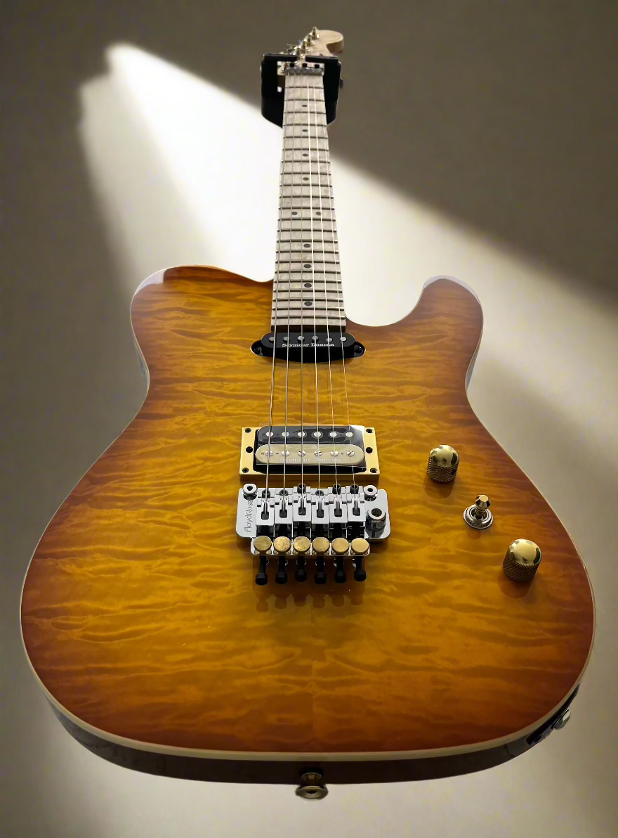 CHARVEL USA CUSTOM SHOP SPECIAL EDITION STYLE 2 HS AMBER LAGER BURST 2898000030 SERIAL NUMBER C18180 - 9.6 LBS