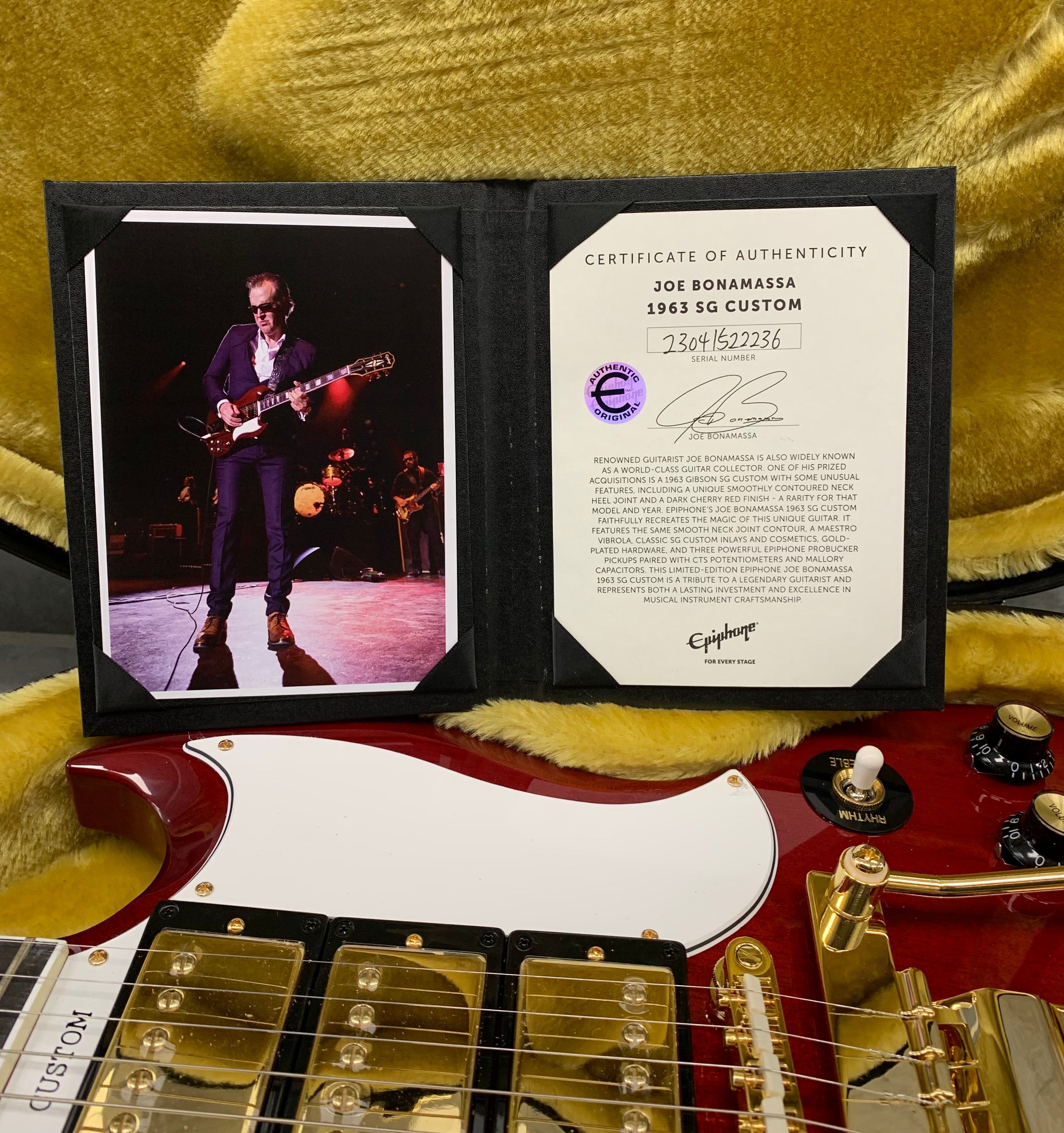 Epiphone Limited Epiphone Joe Bonamassa 1963 SG Custom in Dark Wine Red EIGJB63SGCWRGH