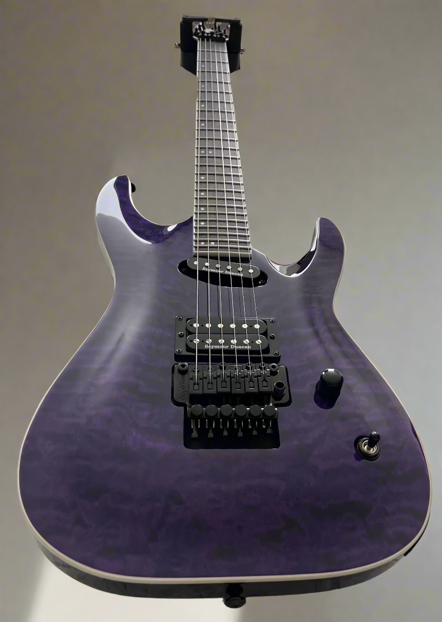 ESP LTD Andy LaRocque ALR-II Signature Electric Guitar - See thru Purple LALRIIQMSTP SERIAL NUMBER W25040911 - 8.4 LBS