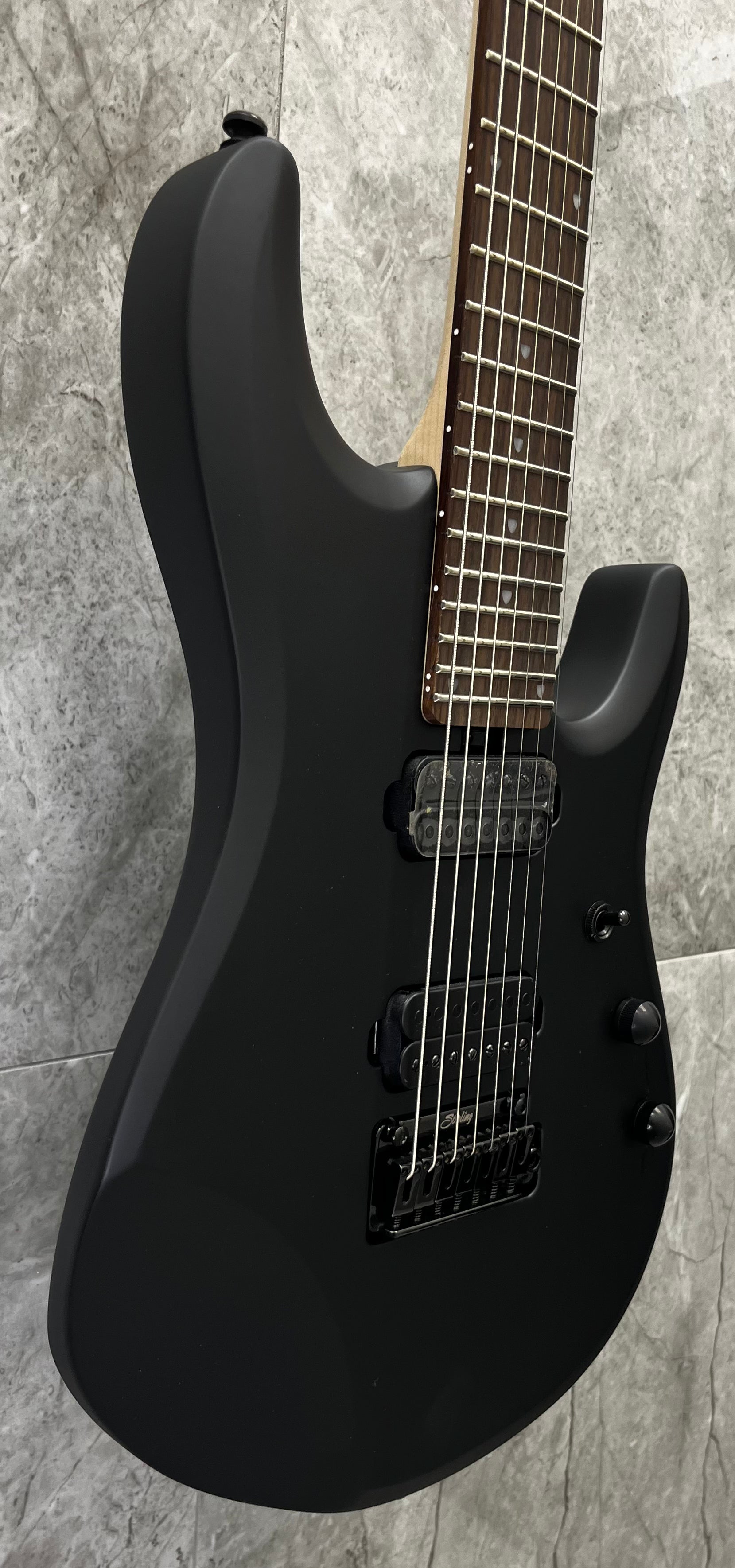 Sterling by Music Man JP70 7 String Electric Guitar - Stealth Black JP70-SBK-R1 STJP70SBKR1 SERIAL NUMBER SB36273 - 7 LBS 7 OZ