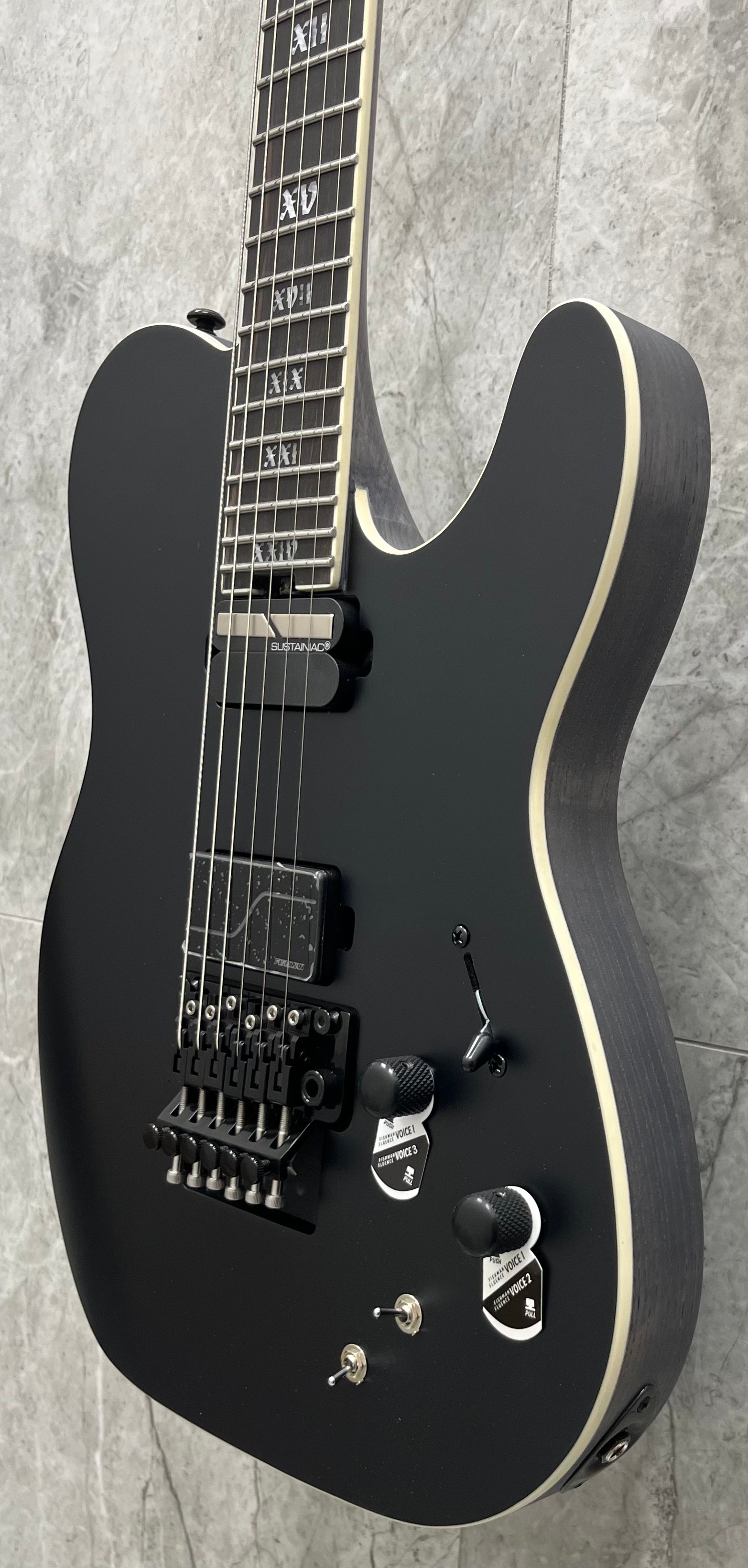Schecter Pt 6 Fr S SLS ELITE Evil Twin w/ Sustainiac and Floyd Rose Satin Black 1383-SHC SERIAL NUMBER W25020053 - 8.6 LBS