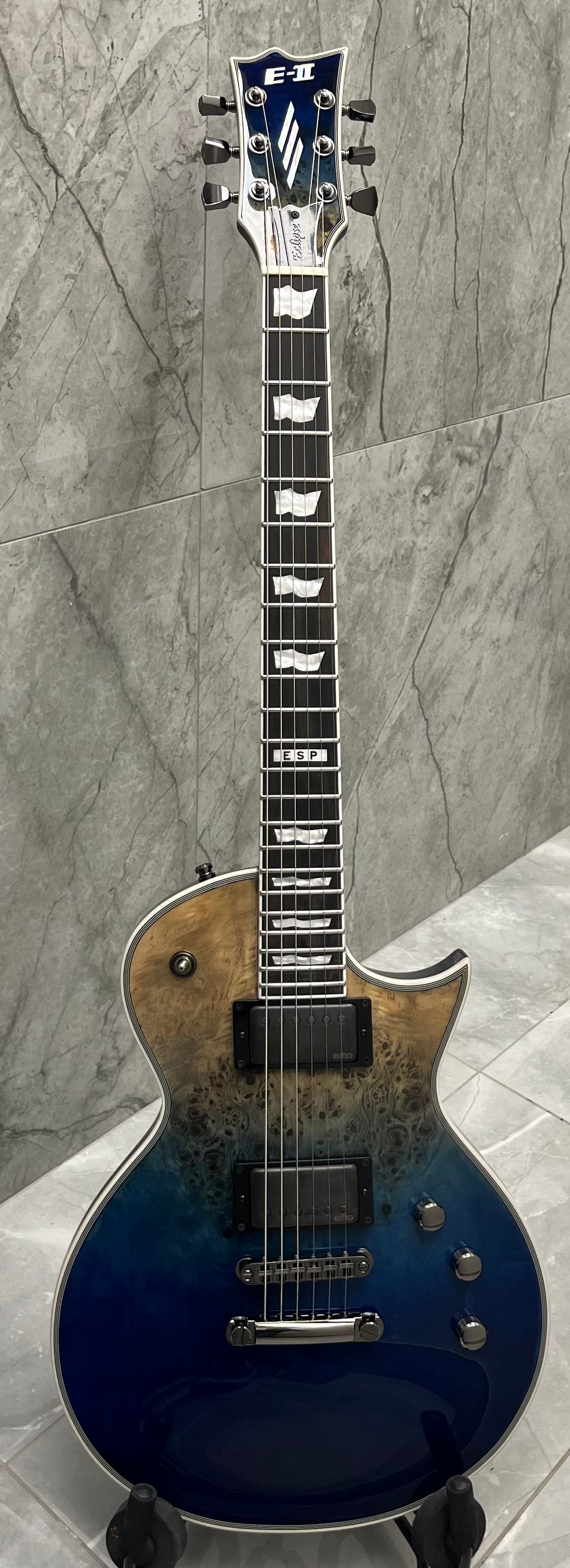 ESP E-II Eclipse Guitar MADE IN JAPAN Blue Natural Fade EIIECBMBLUNFD PLAYER GRADE SERIAL NUMBER ES6590253 - 8 LBS 4 OZ