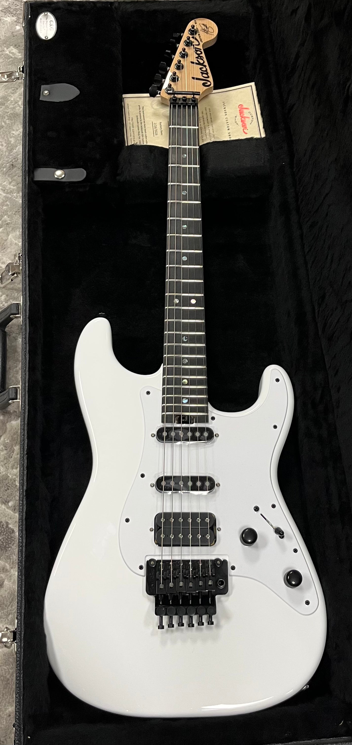 Jackson USA Adrian Smith San Dimas DK, Ebony Fingerboard, Snow White 2805053876 SERIAL NUMBER 010535 - 8 LBS 7 OZ