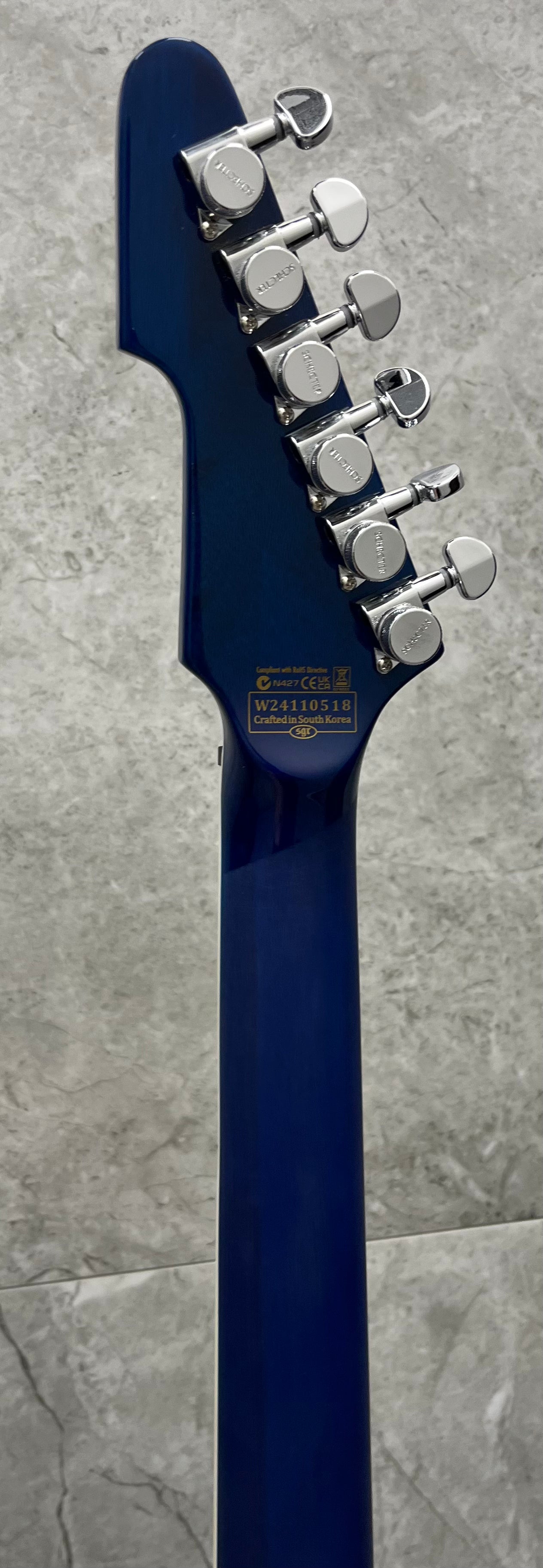 Schecter E-1 Electro-Resin Transparent Blue 603-SHC SERIAL NUMBER W24110518 - 7.2 LBS