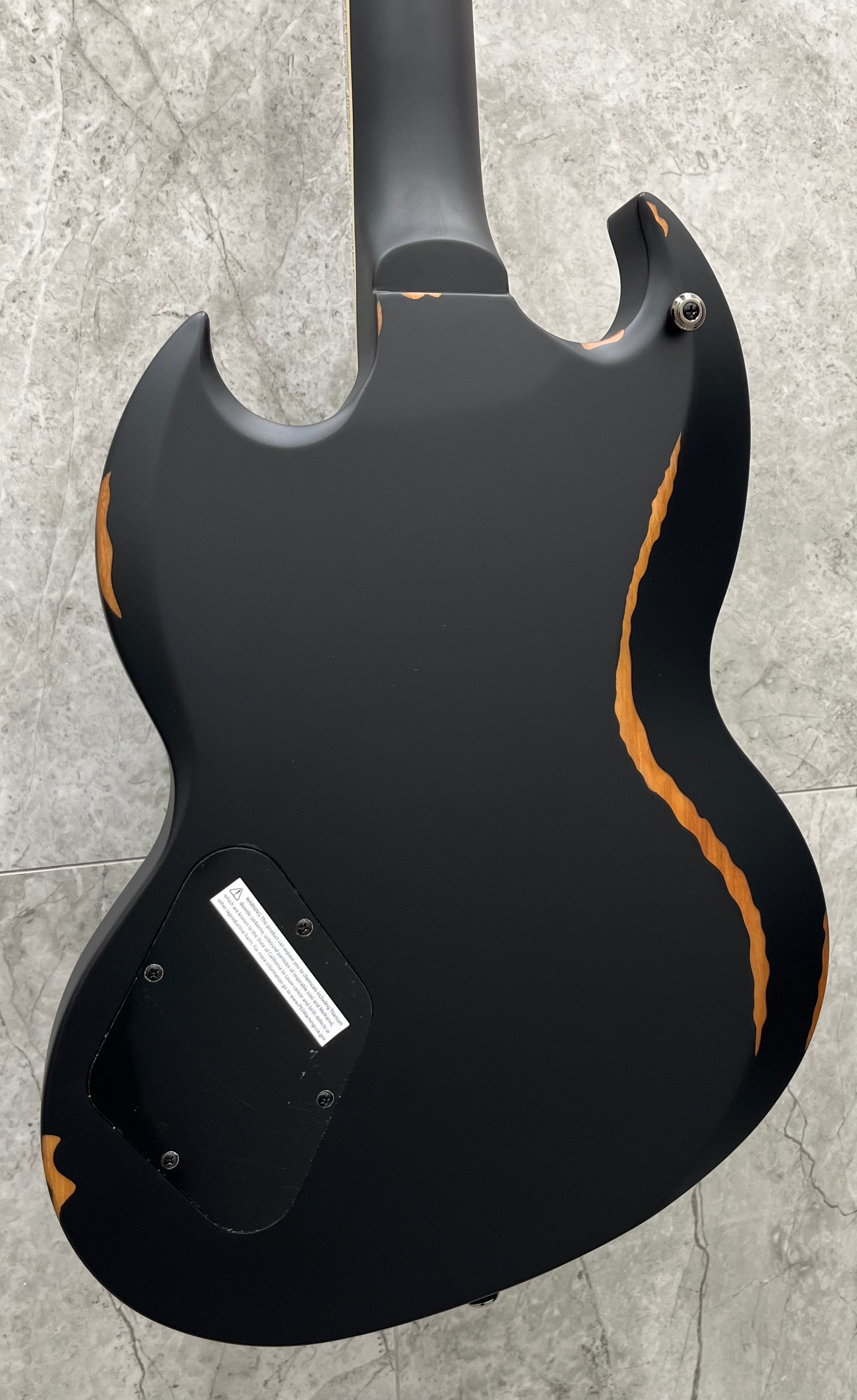 ESP LTD Volsung Lars Frederiksen Electric Guitar, Distressed Black Satin LVOLSUNGDBLKSE SERIAL NUMBER W23071042 - 7.4 LBS