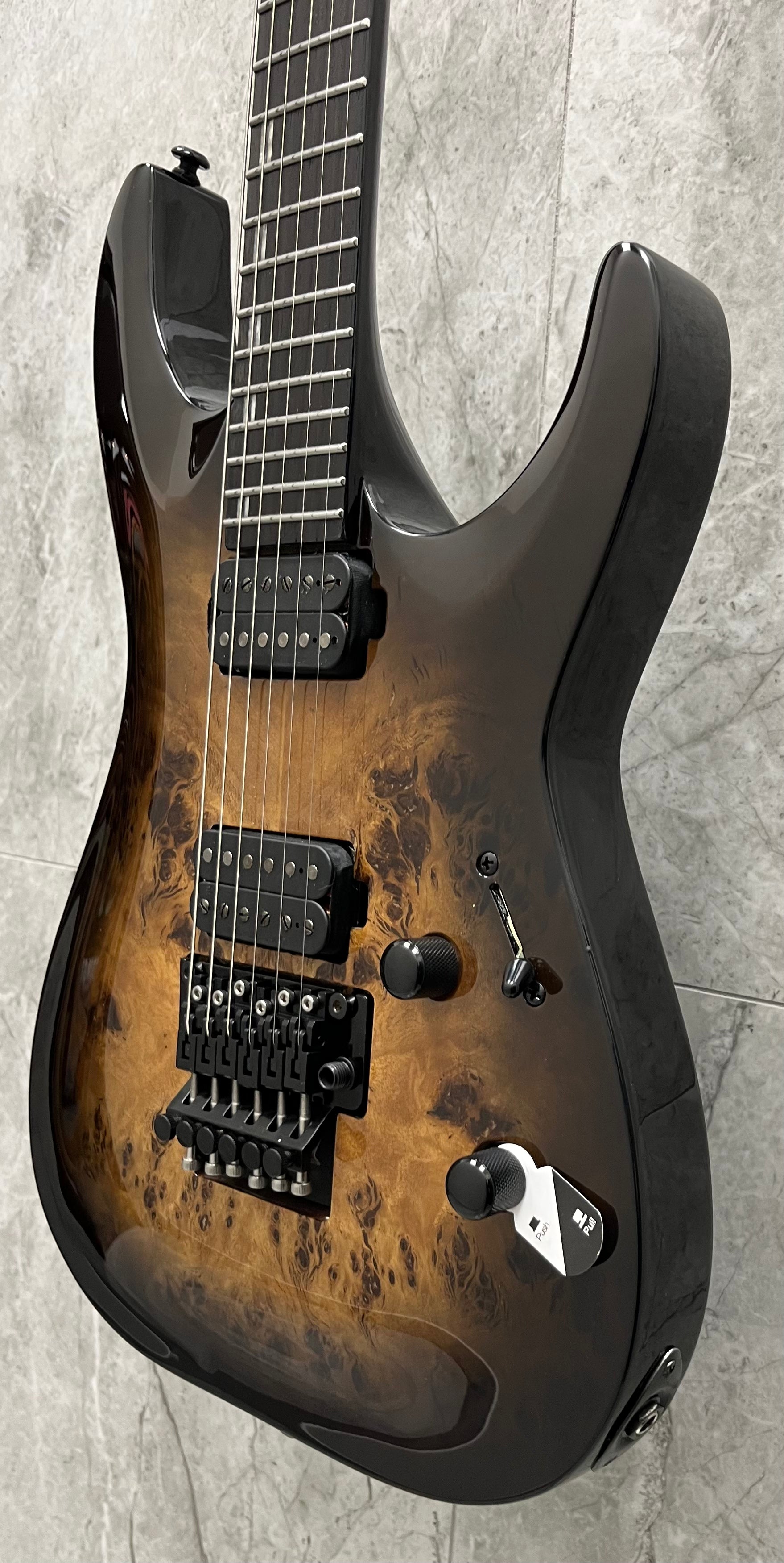 ESP LTD H-1001FR H1001 Floyd Rose Electric Guitar Black Natural Burst LH1001FRBPBLKNB