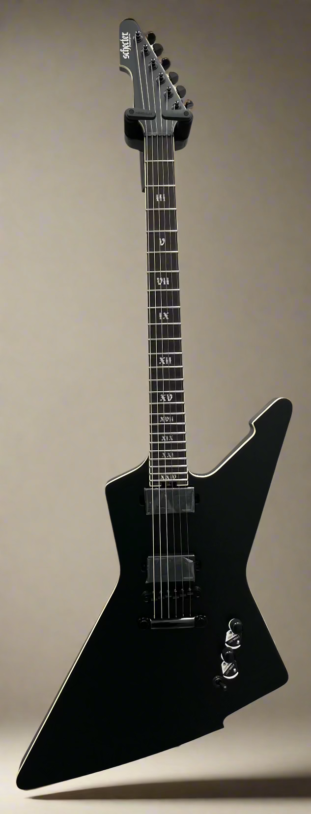 Schecter E-1 SLS Evil Twin Electric Guitar Satin Black 1343-SHC SERIAL NUMBER W24061423 - 8.8 LBS
