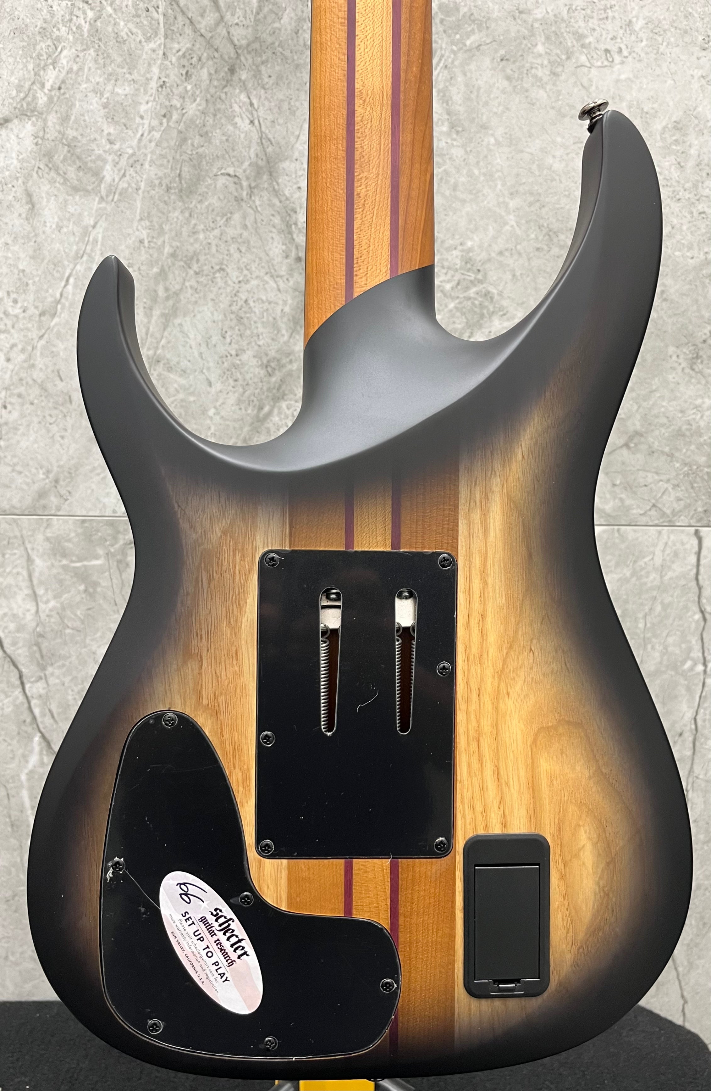 Schecter Banshee Mach-7 7 String FR-S W/ SUSTAINIAC Electric Guitar, Fallout Burst Finish 1413-SHC
