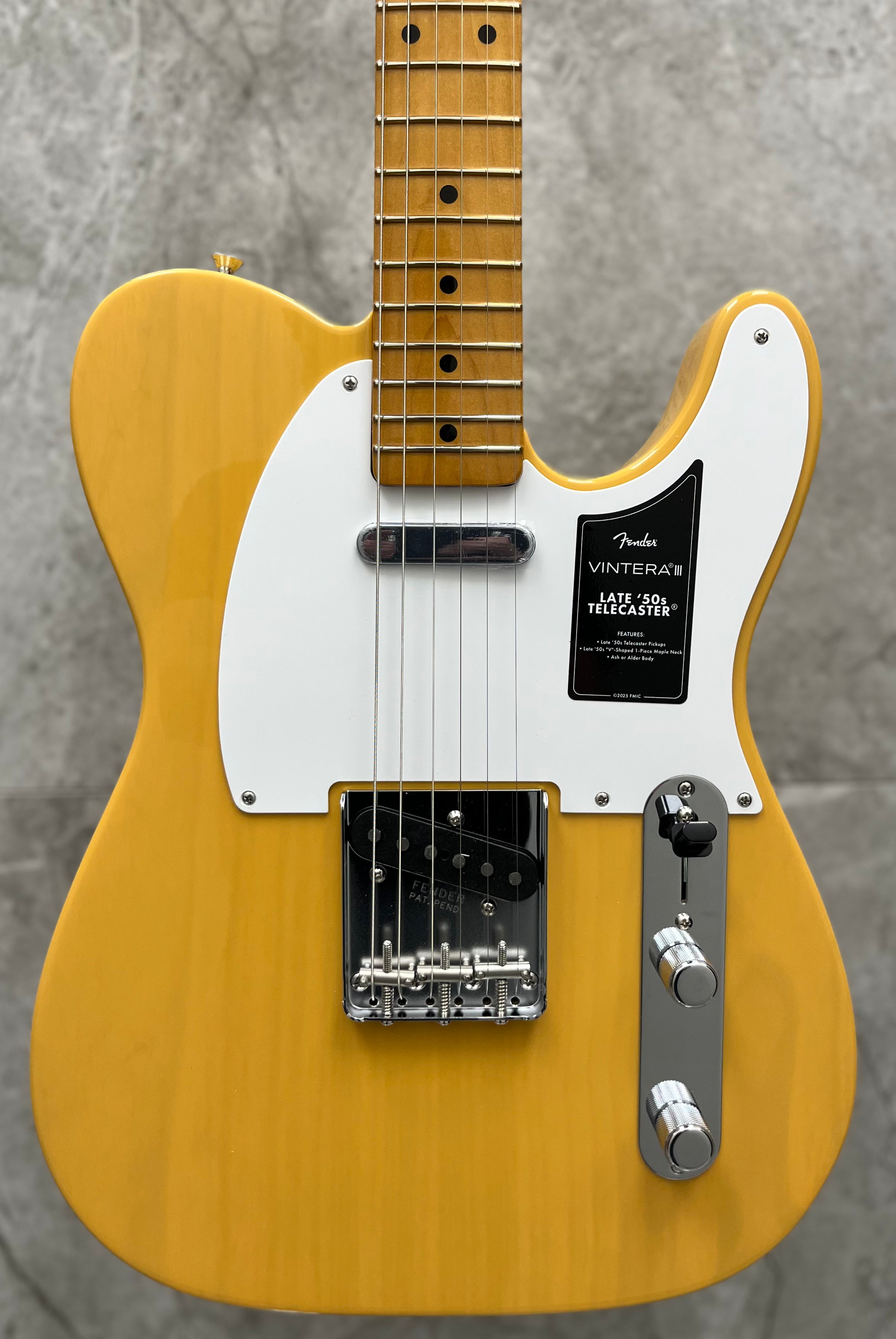 Fender Vintera III Late 50s Telecaster Maple Fingerboard, Butterscotch Blonde 0149192350 SERIAL NUMBER MX26026296 - 8 LBS 14 OZ