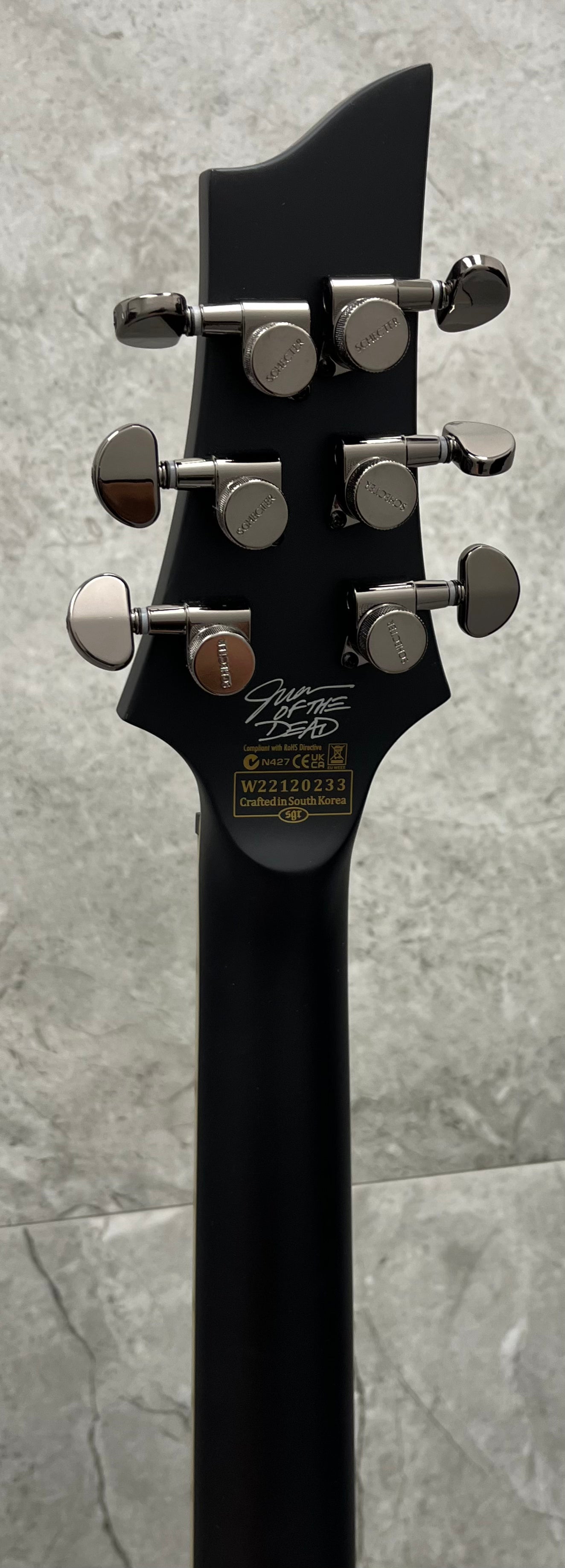 Schecter Juan of the Dead V-1 Electric Guitar, Black Reign 914-SHC SERIAL NUMBER W22120233 - 6.8 LBS