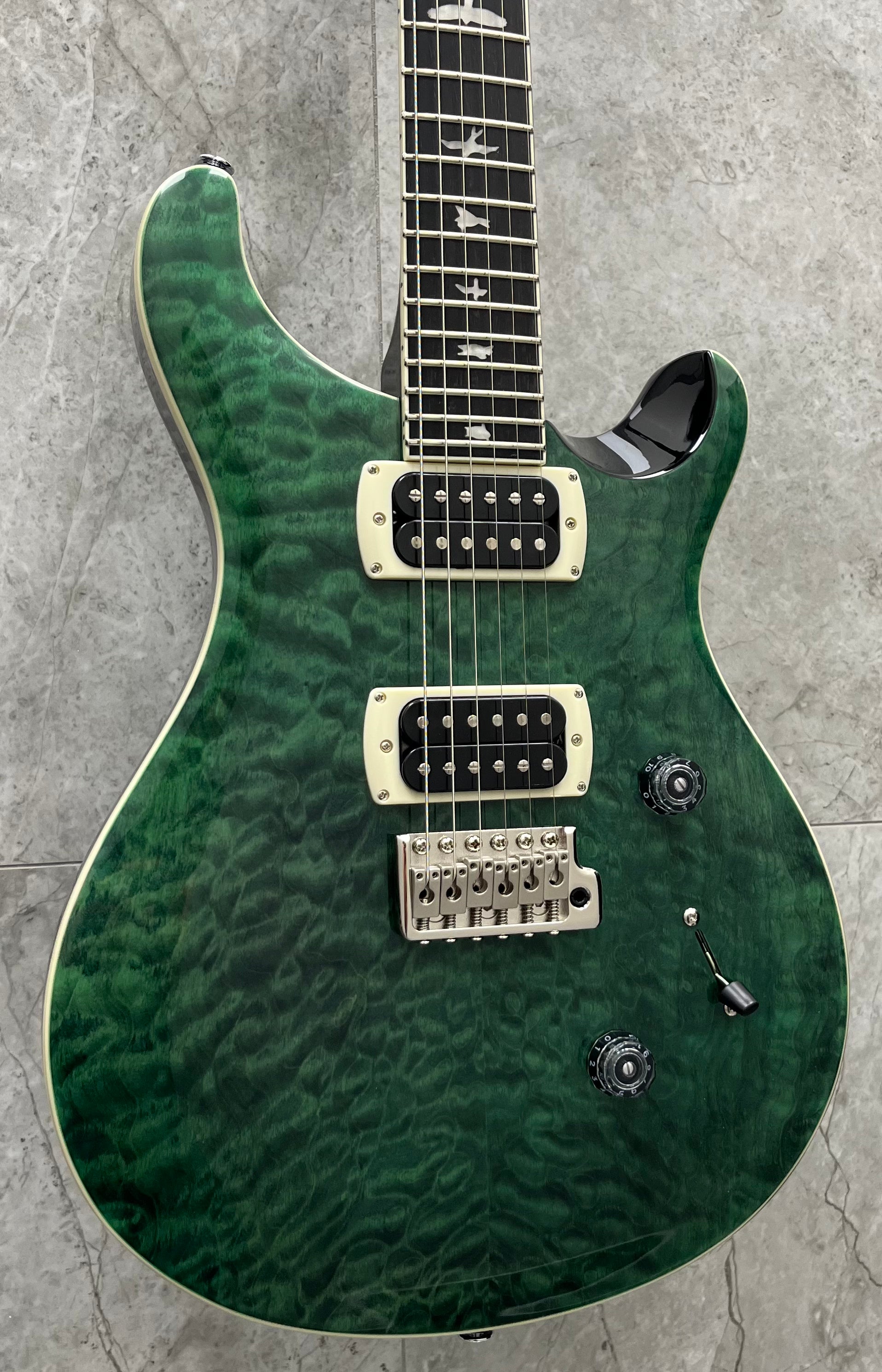 PRS Guitars SE Custom 24 Quilt Electric Guitar with Gig Bag - Teal Black 115978::TK SERIAL NUMBER CTIH061684 - 7 LBS 11 OZ