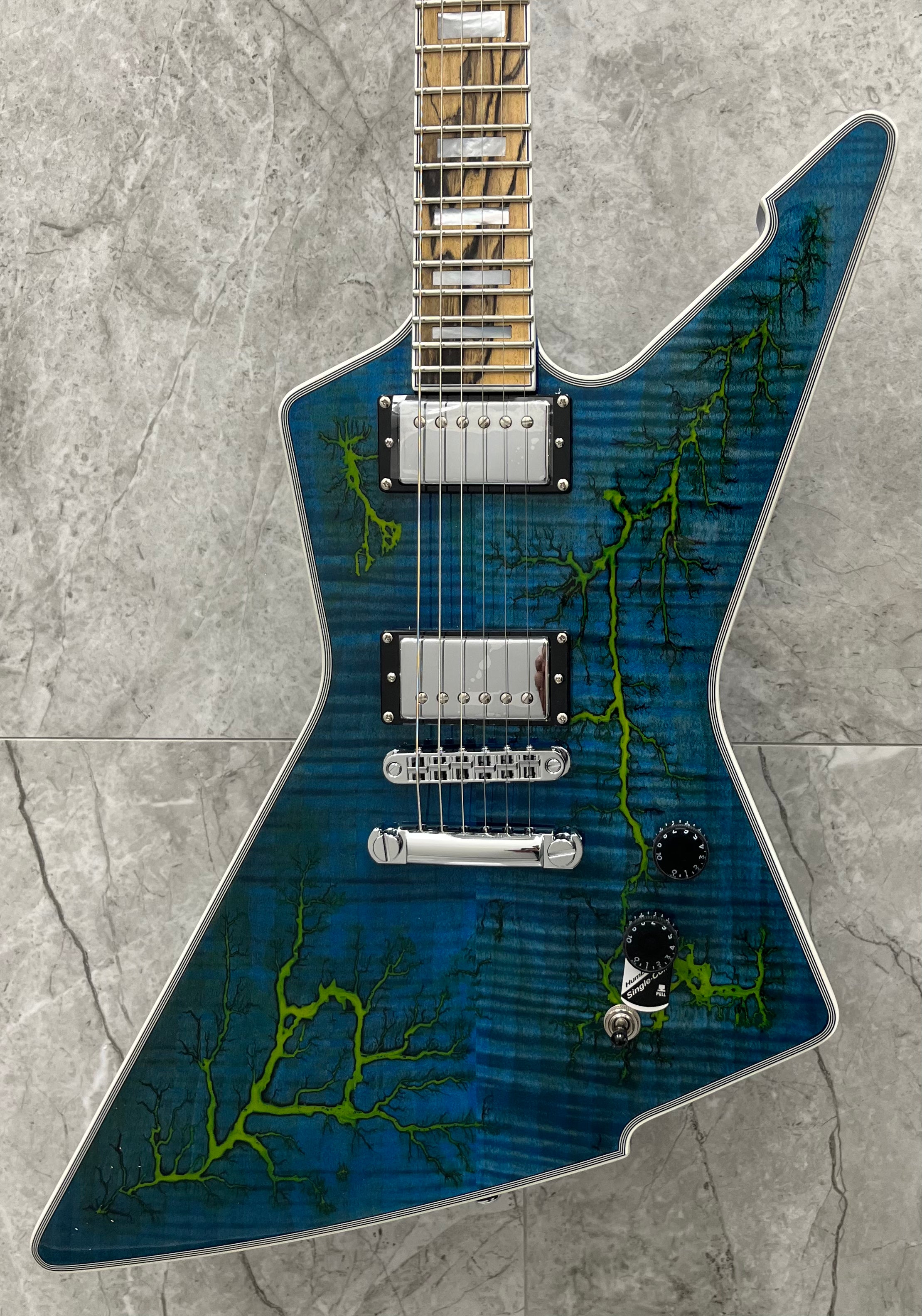 Schecter E-1 Electro-Resin Transparent Blue 603-SHC SERIAL NUMBER W24110518 - 7.2 LBS