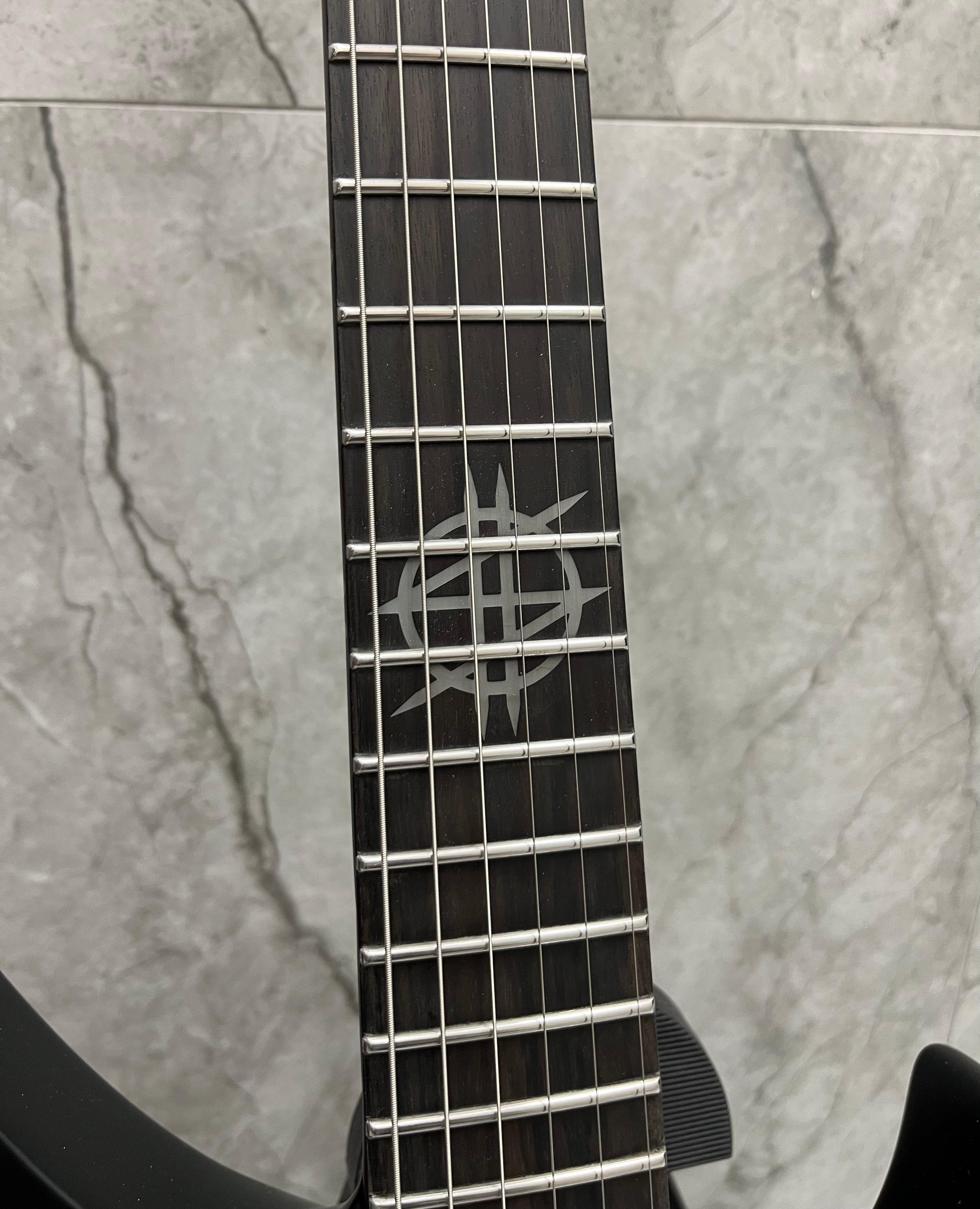 Schecter Synyster Gates Custom 6 TR S W/ SUSTAINIAC Headless Electric Guitar, Satin Black 2115-SHC