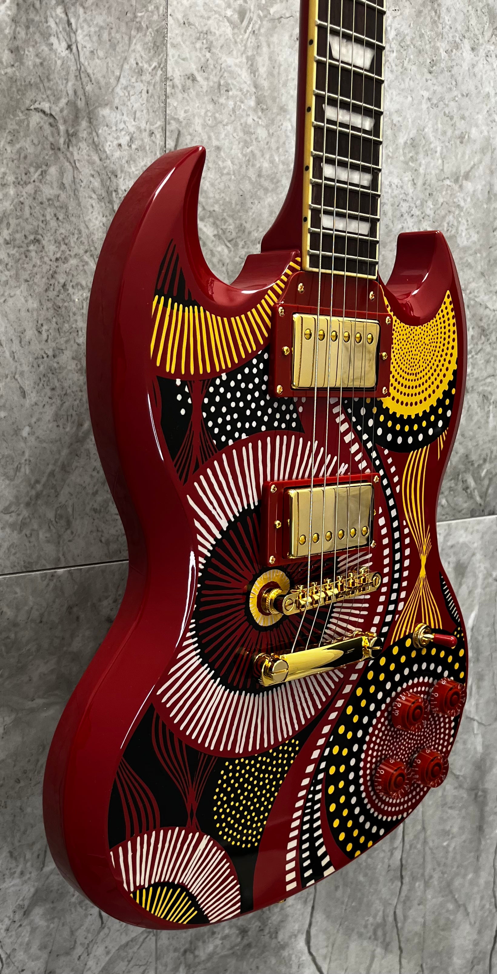 Epiphone Fatoumata Diawara Signature SG EIFDSGMGH W/ HARDSHELL CASE Ember Red with Malian Graphic SERIAL NUMBER 26041526094 - 6 LBS 12 OZ