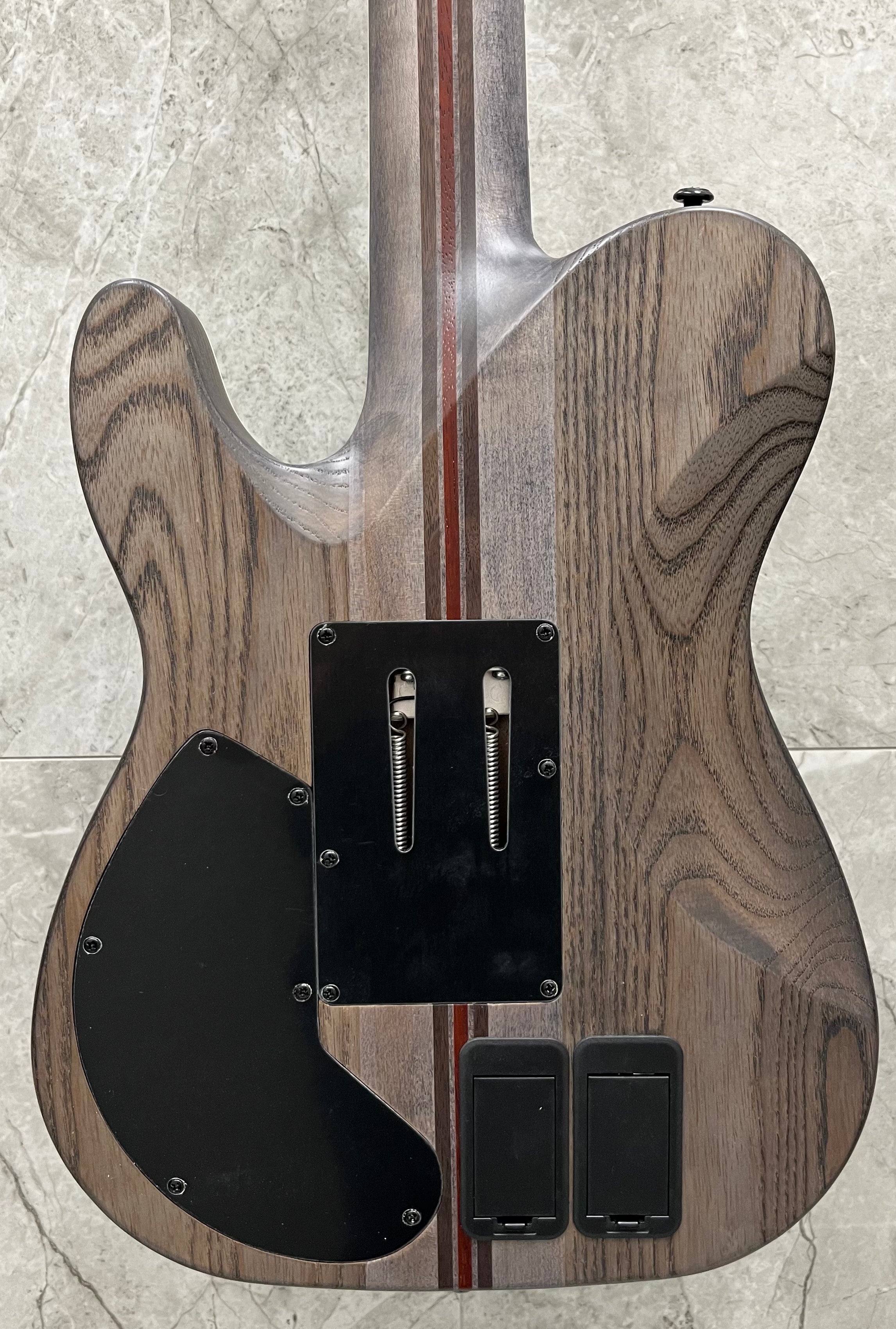 Schecter Pt 7 String Fr S SLS ELITE Evil Twin w/ Sustainiac and Floyd Rose Satin Black 1384-SHC