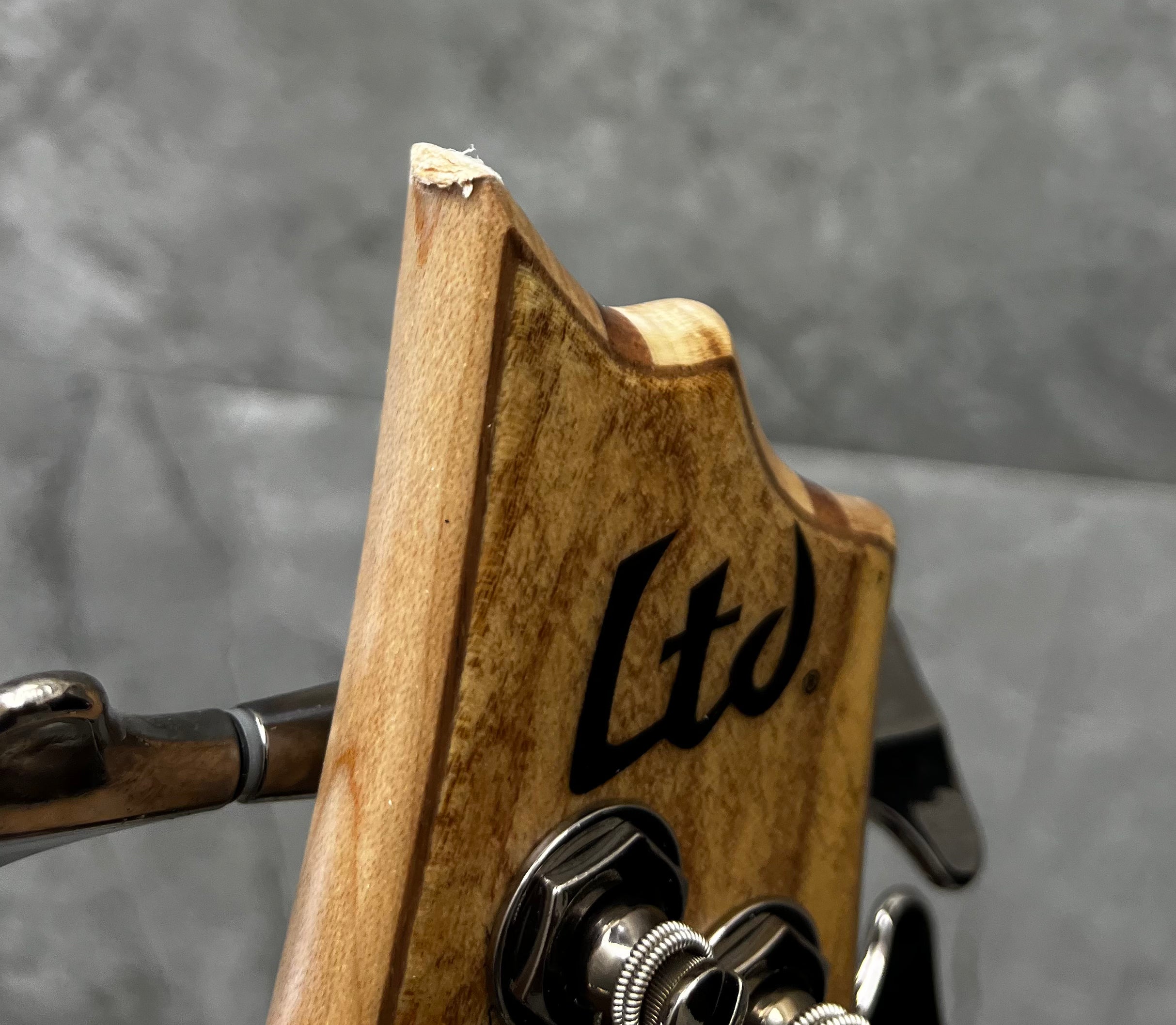 ESP LTD LEFTY B-206 SM Natural Satin 6 String Bass Guitar Left Handed LB206SMNSLH SMALL DING ON HEADSTOCK SERIAL NUMBER IM23090203 - 11 LBS 5 OZ