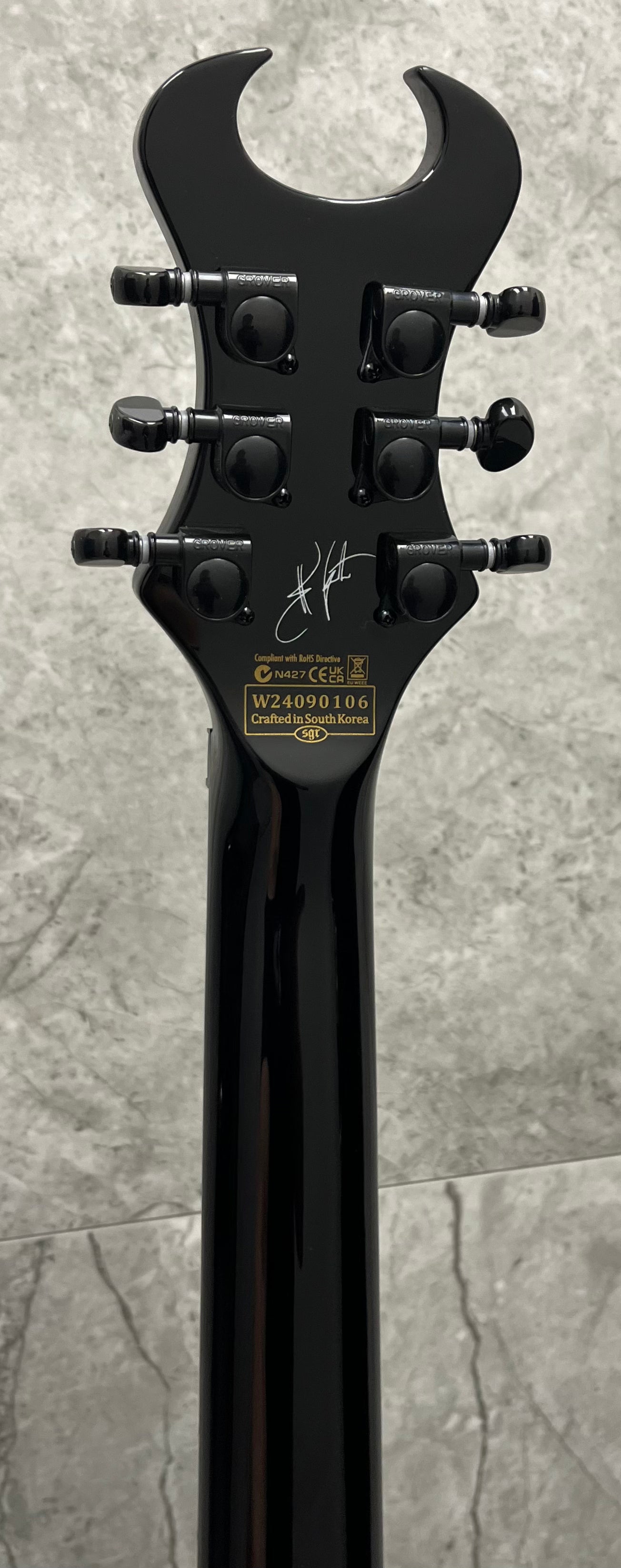 SCHECTER Synyster Custom Gloss Black with Silver Pin Stripes 1740-SHC