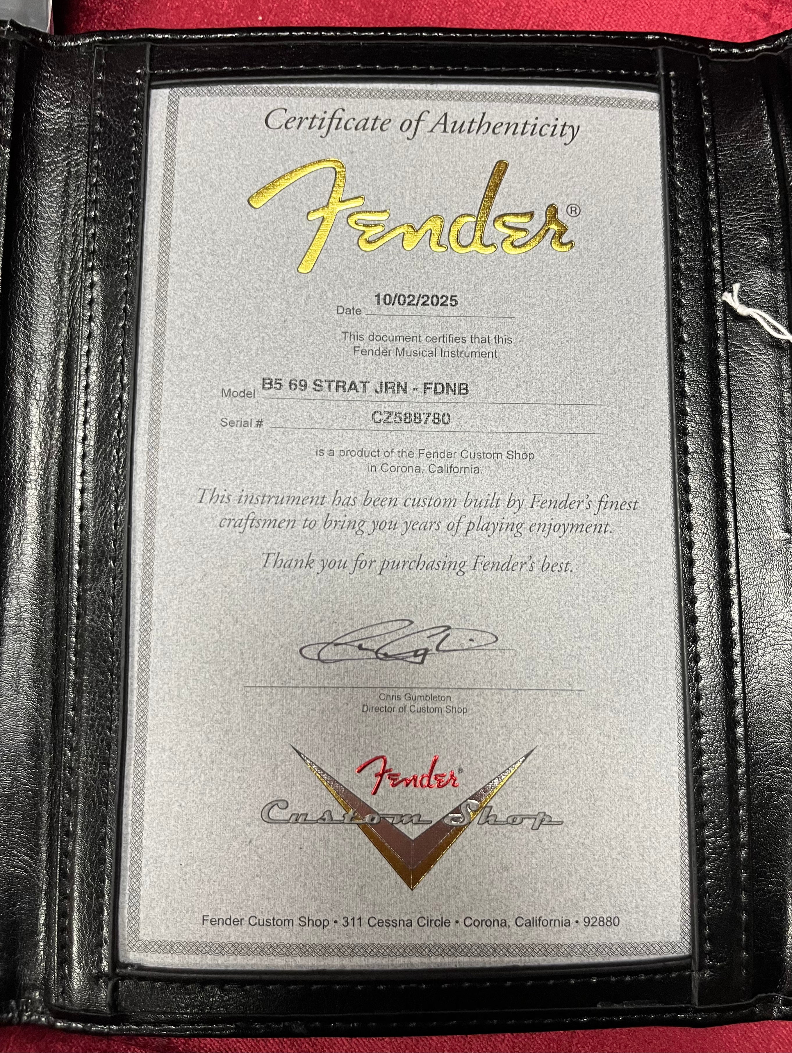 Fender Custom Shop 1969 Stratocaster Journeyman Relic Rosewood Fingerboard, Faded Daphne Blue 9235700045 SERIAL NUMBER CZ588780 - 7 LBS 11 OZ