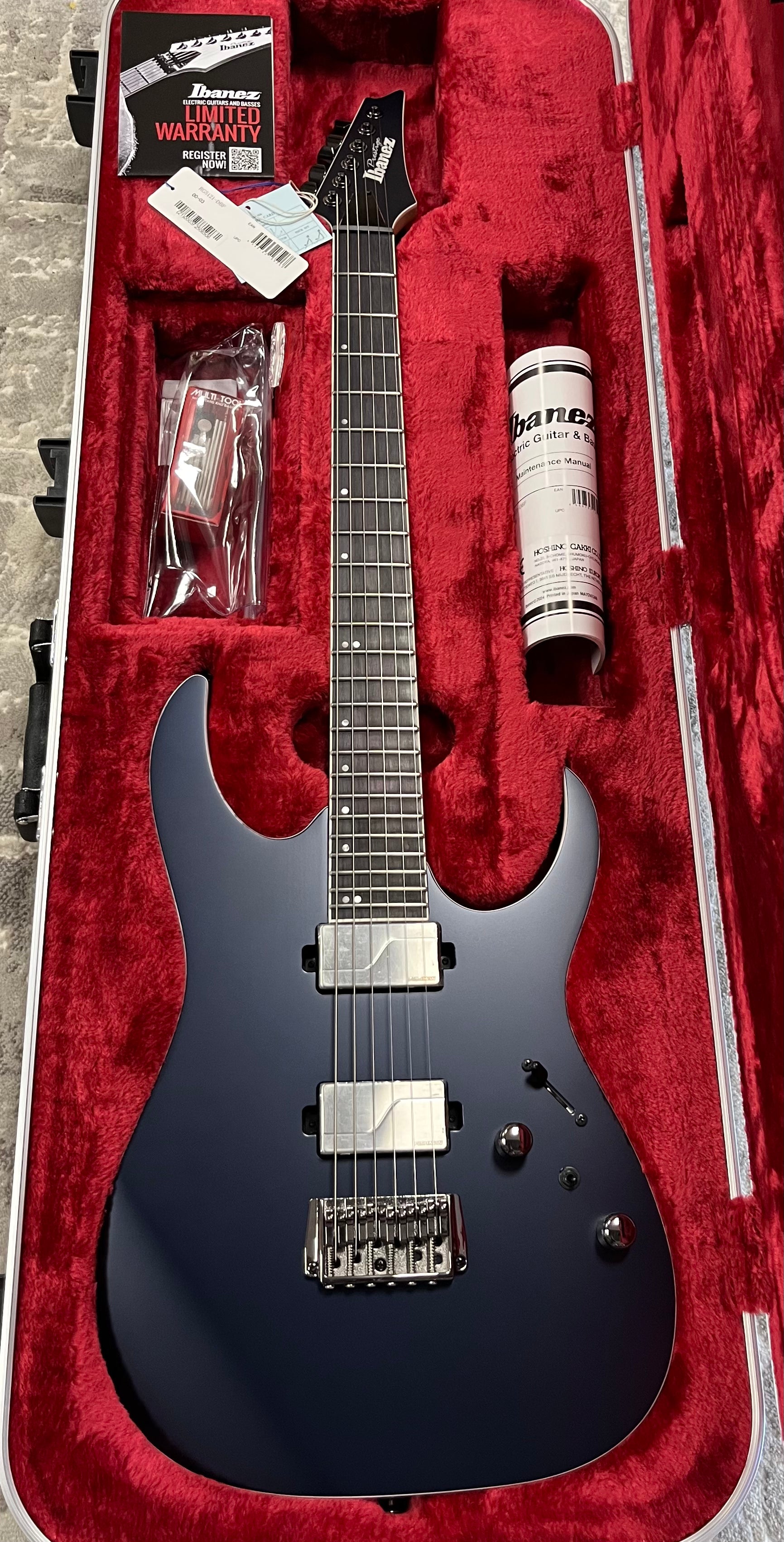 Ibanez RG5121DBF Prestige MADE IN JAPAN Series Electric Guitar W/ HARD SHELL CASE - Dark Tide Blue Flat SERIAL NUMBER F2506506 - 8.4 LBS