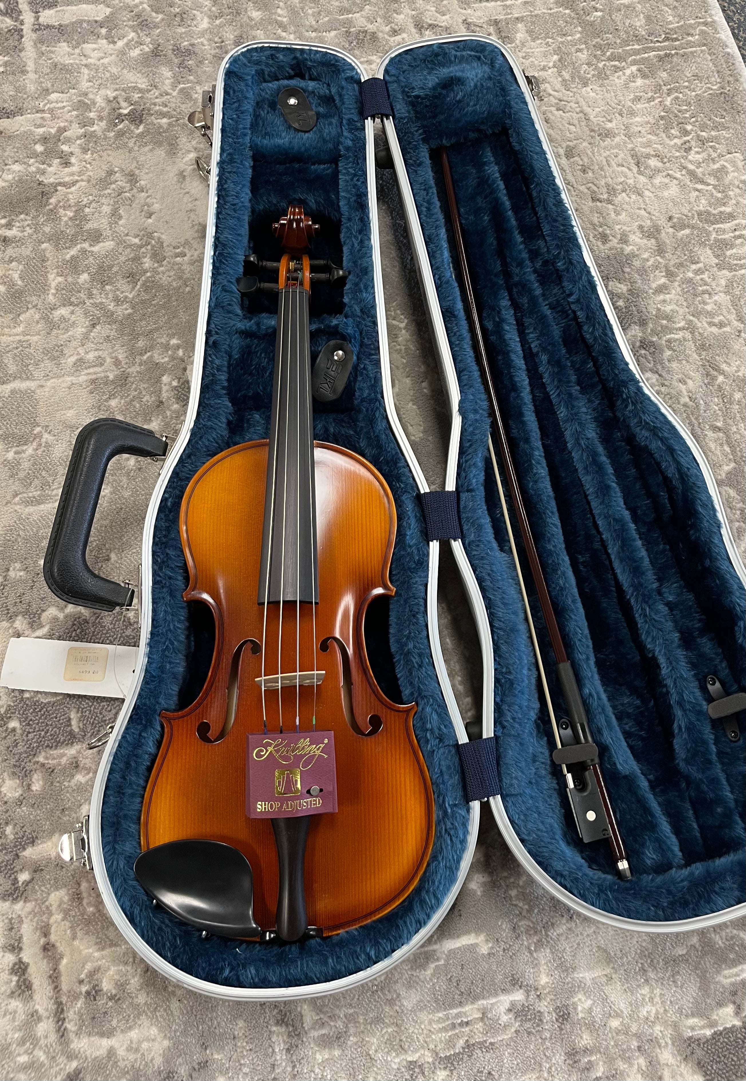 Knilling Bucharest 4KT Violin Outfit Made in Romania W/ Hard Shell Case 3/4 size