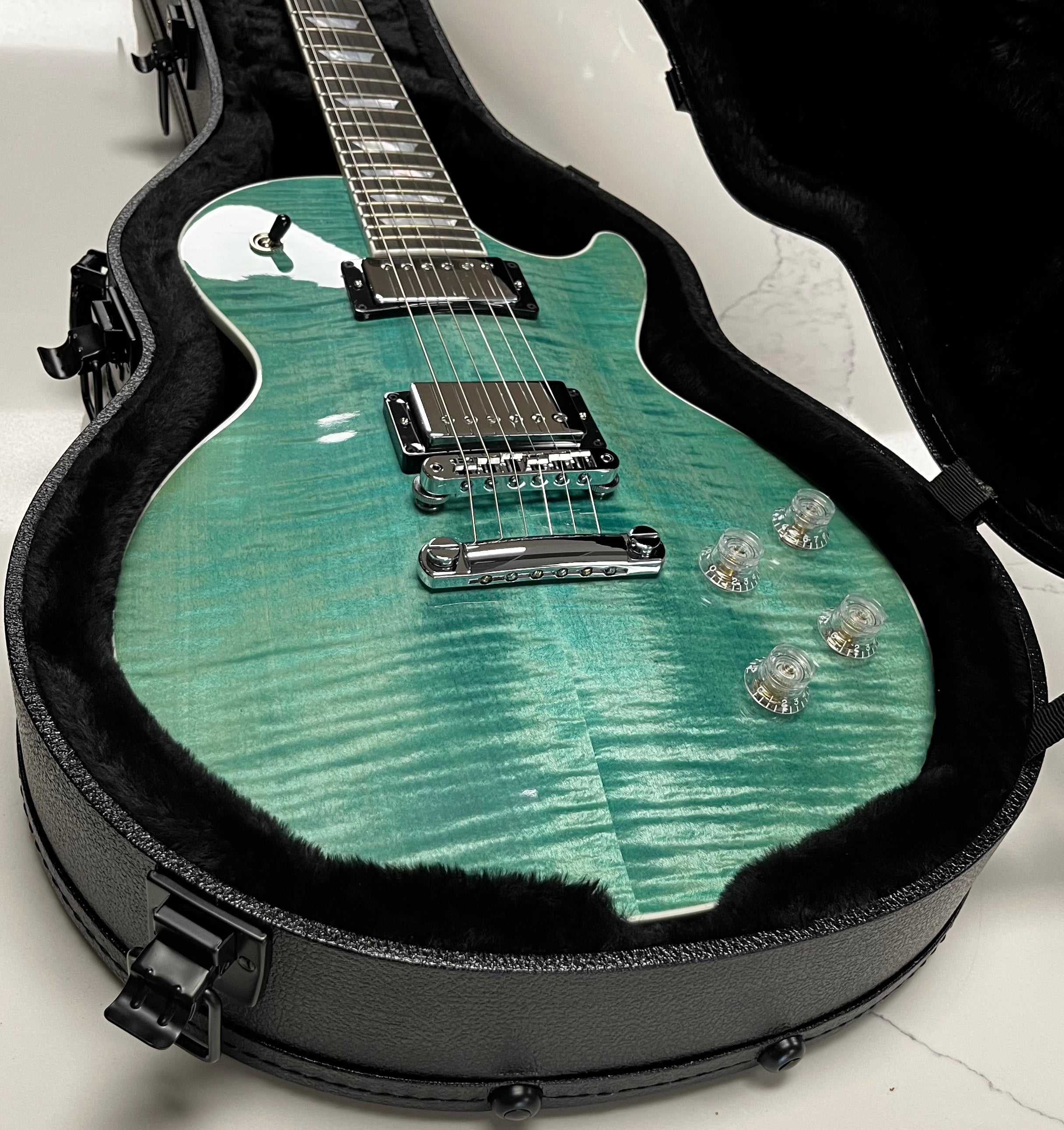 Gibson USA Les Paul Modern Figured - Seafoam Green LPM01SFCH SERIAL NUMBER 213640142 - 8 LBS 6 OZ