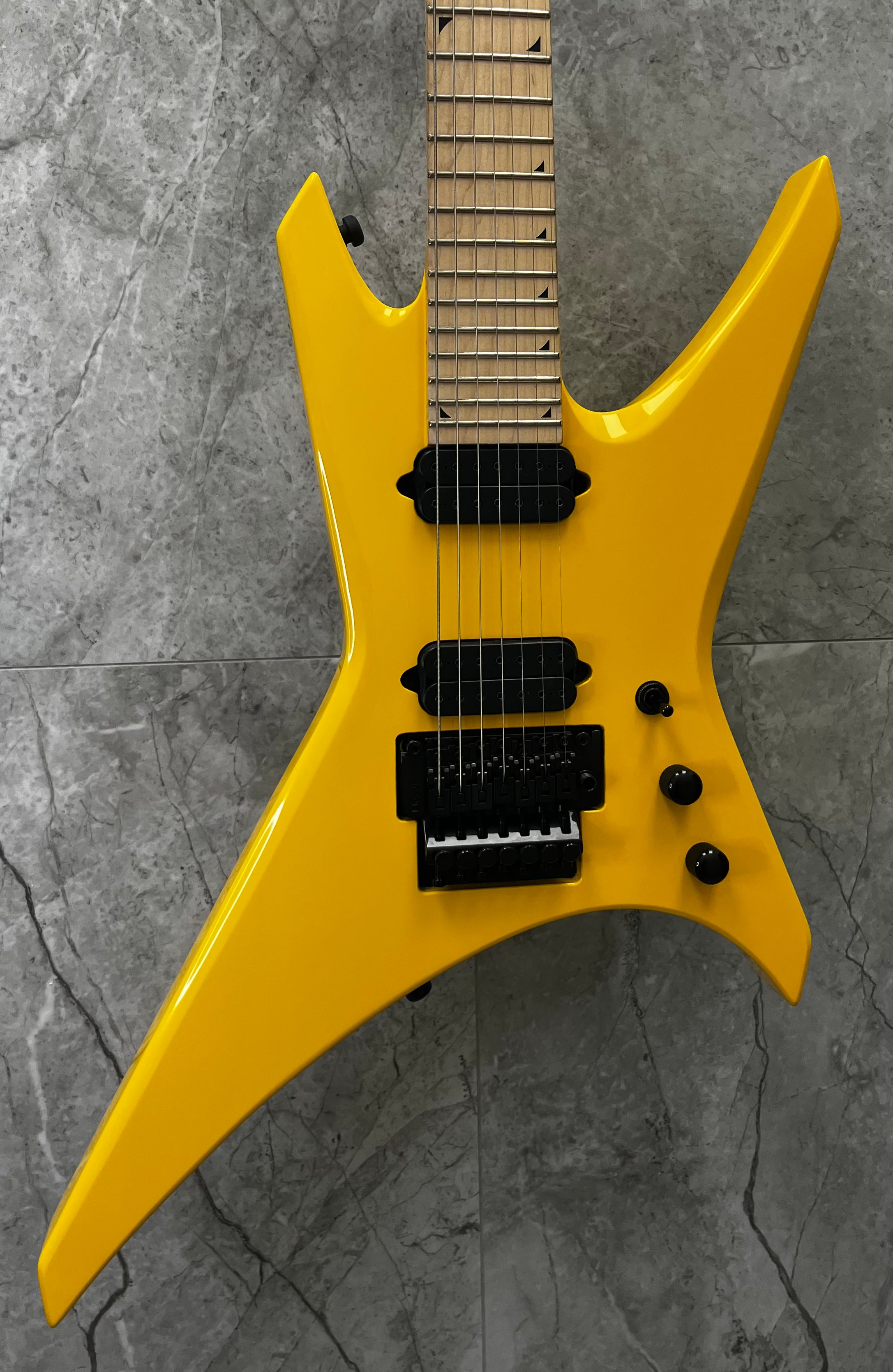 Jackson Pro Series Signature Dave Davidson Warrior WR7, Ebony Fingerboard, Ferrari Yellow 2916507504 SERIAL NUMBER ICJ2611238 - 8.0 LBS