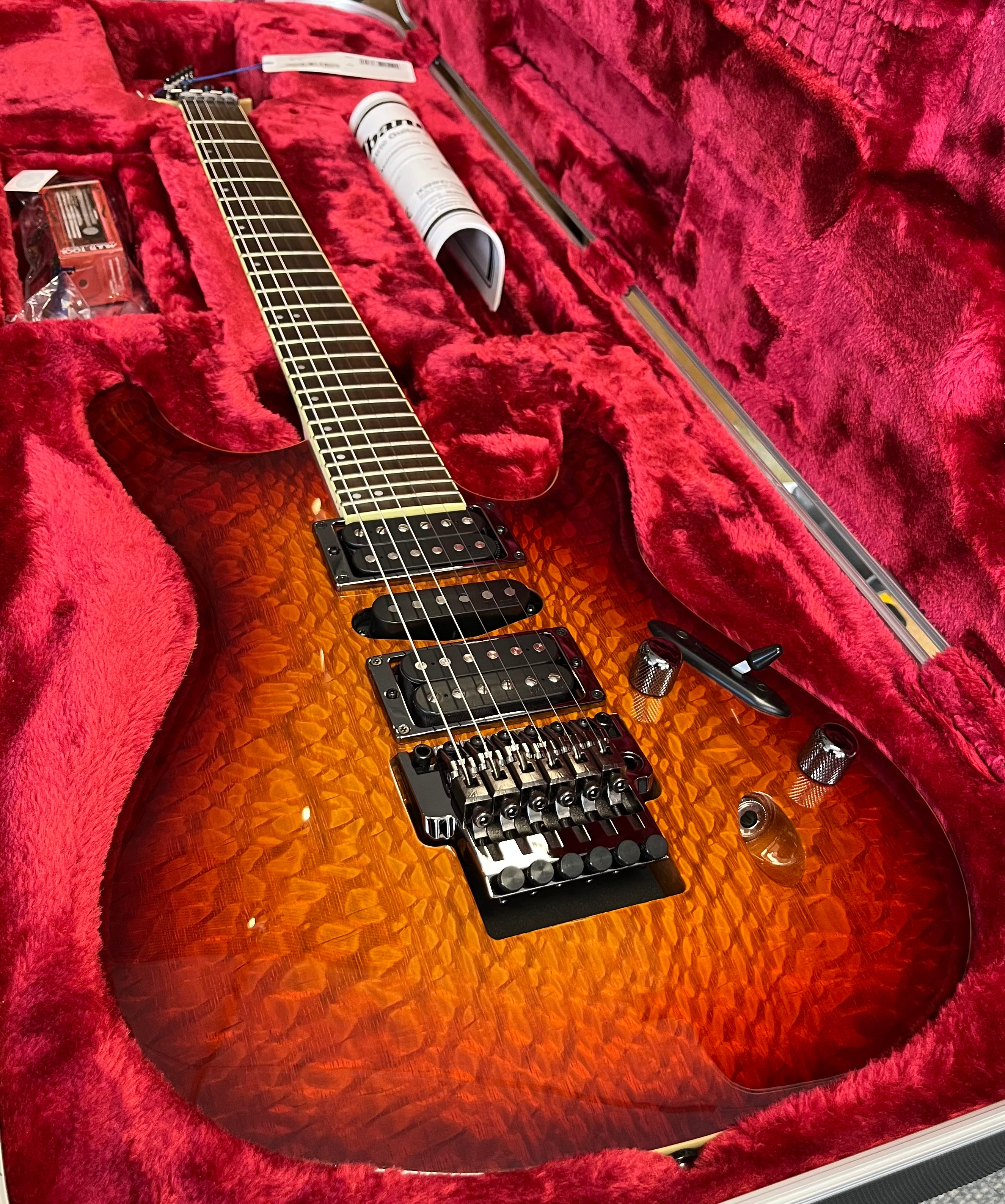 Ibanez MADE IN JAPAN S6570SKSTB Prestige S Electric Guitar with Silk Oak Top Sunset Burst SERIAL NUMBER F2410951 - 7.2 LBS