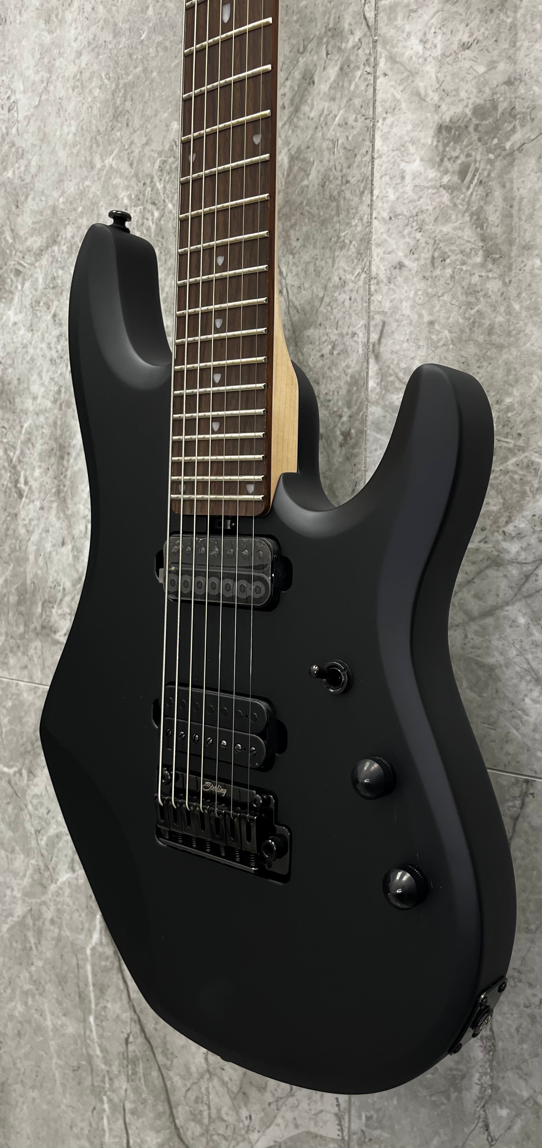 Sterling by Music Man JP70 7 String Electric Guitar - Stealth Black JP70-SBK-R1 STJP70SBKR1 SERIAL NUMBER SB36273 - 7 LBS 7 OZ