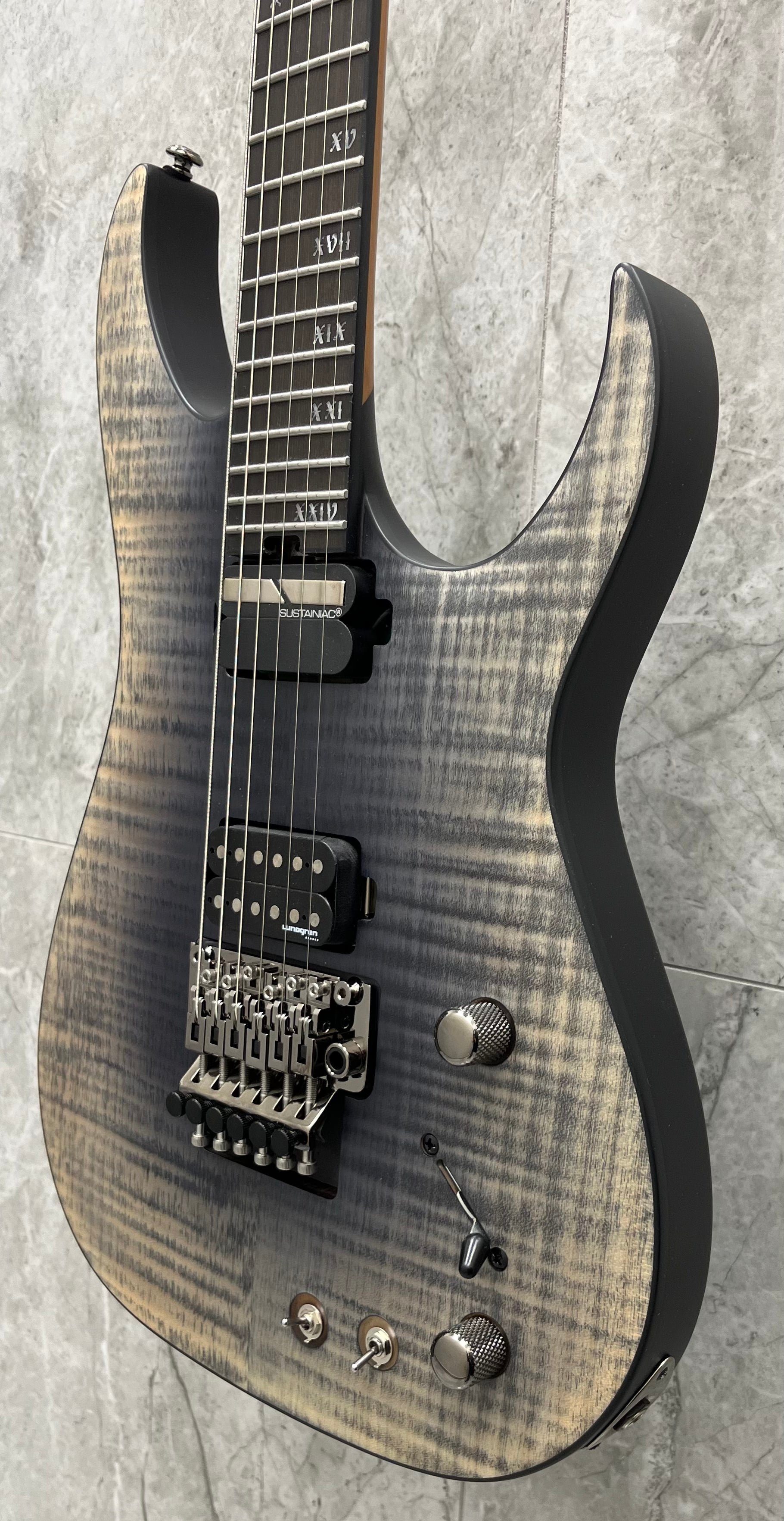 Schecter Banshee Mach 6 FR-S 6 String Electric Guitar w/ Sustainiac Fallout Burst Finish 1411-SHC SERIAL NUMBER W24100618 - 7.8 LBS