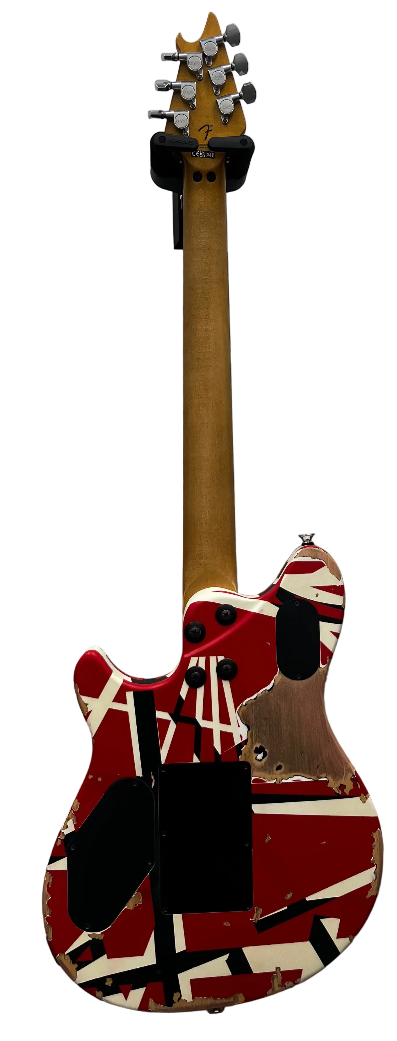 EVH Limited Edition Wolfgang Special Striped Series, Ebony Fingerboard, Red, Black, and White, Aged 5107500315 SERIAL NUMBER WG250305M - 7 LBS 2 OZ