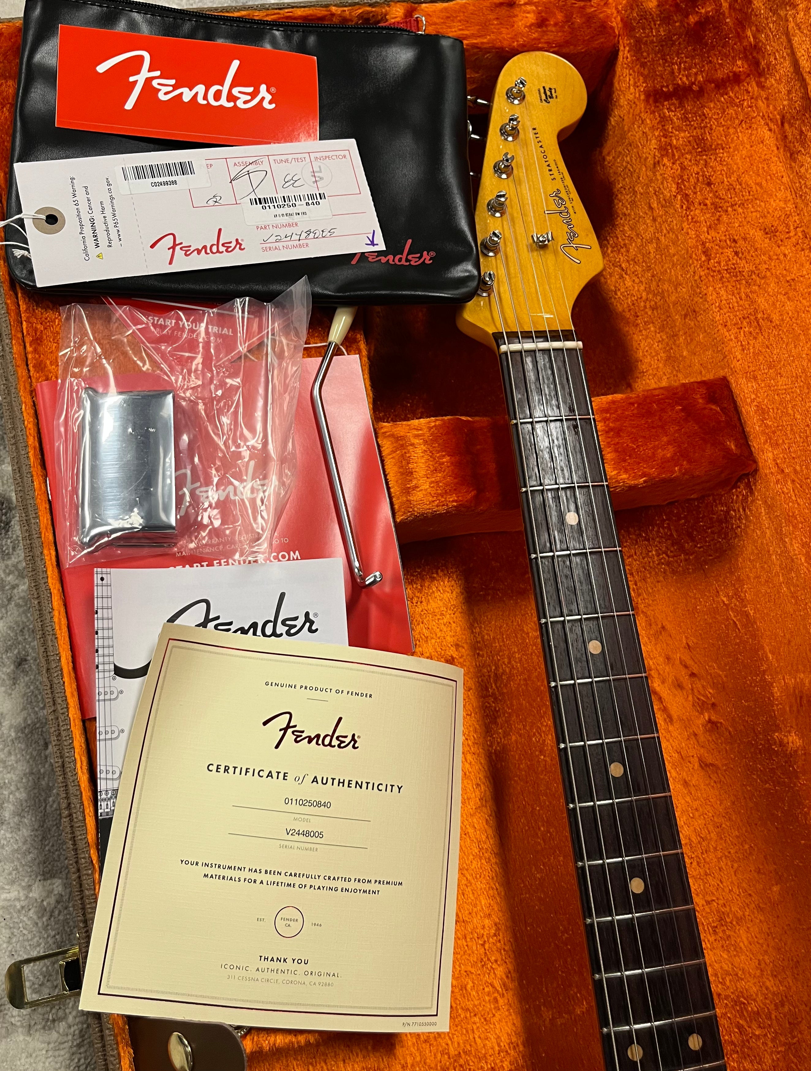 Fender American Vintage II 1961 Stratocaster Rosewood Fingerboard, Fiesta Red 0110250840 SERIAL NUMBER V2448005 - 8.0 LBS