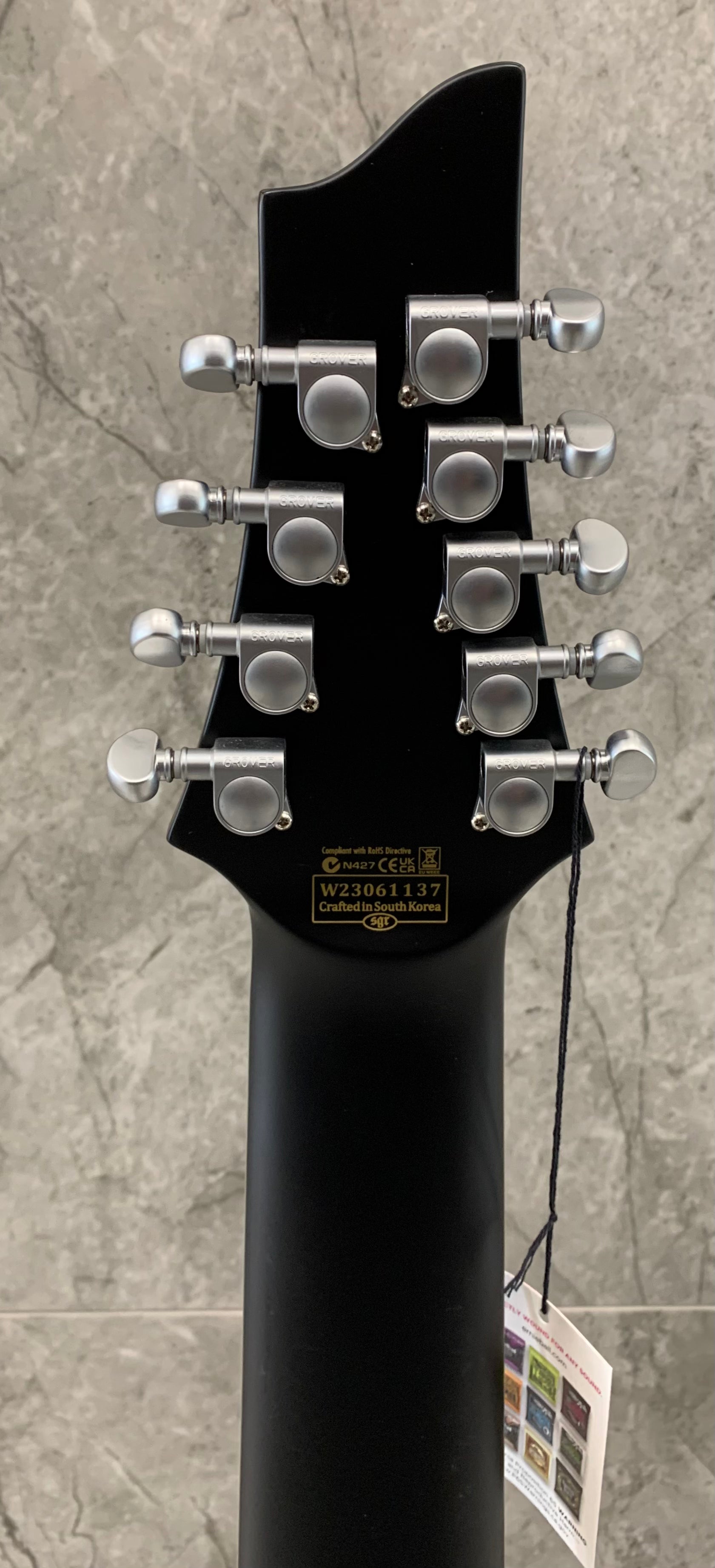 Schecter DAMIEN PLATINUM DAMIEN-PLAT-9-SBK Satin Black 9 String Guitar with EMG 909 Pickups 1193-SHC SERIAL NUMBER W23061137 - 9.8 LBS