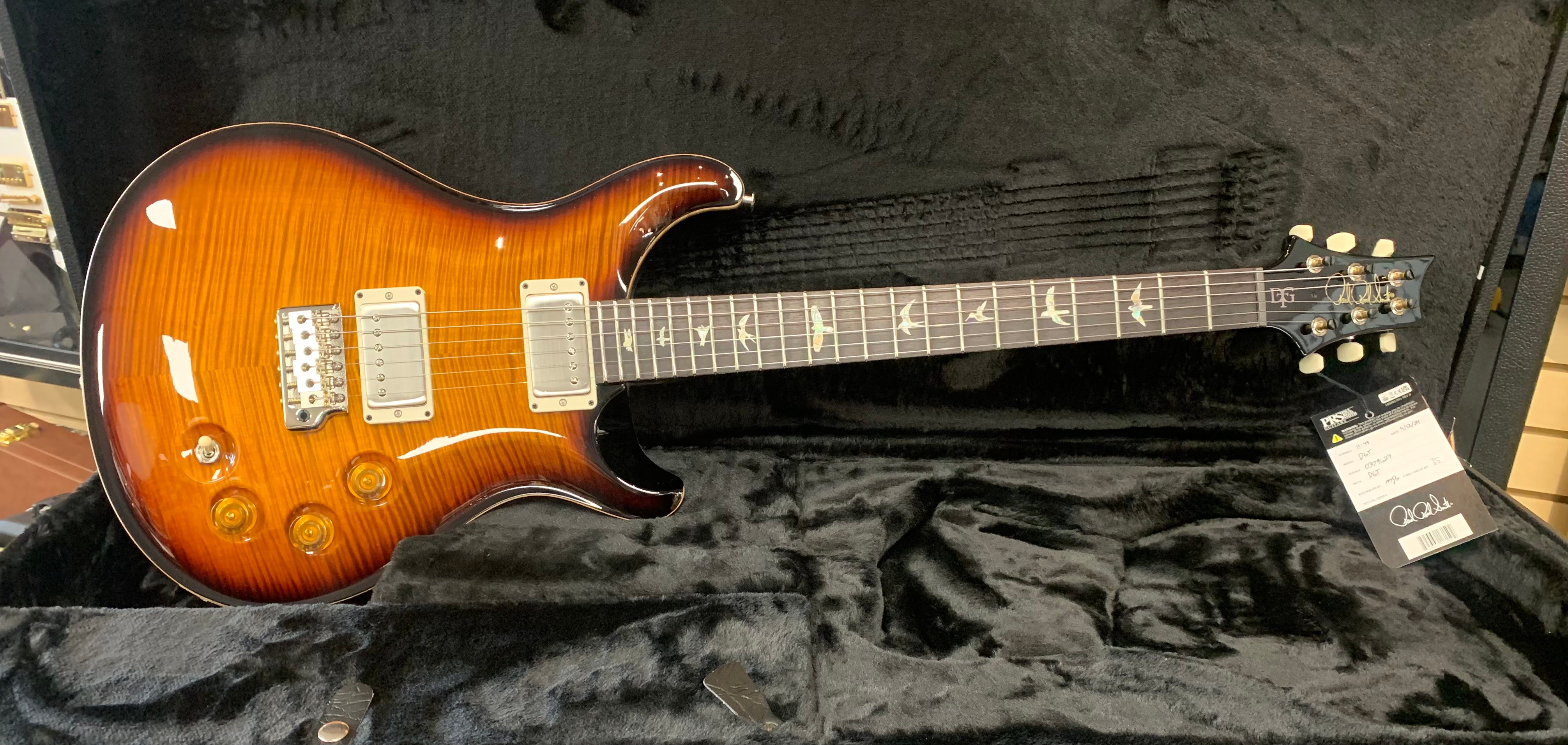PRS USA DGT, Birds – Custom Color – Vintage Amber Smokeburst 112794:CC SERIAL NUMBER 240379624 - 7.4 LBS